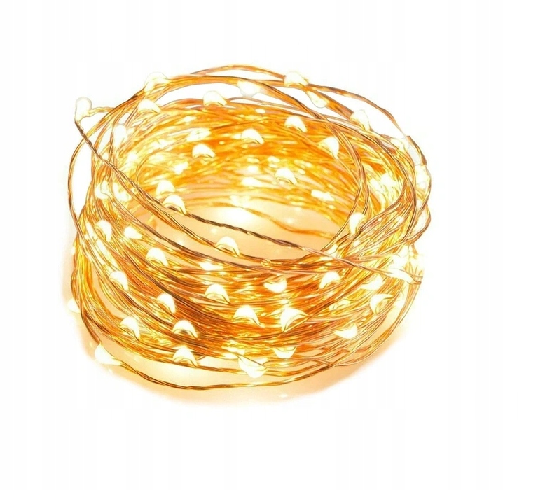 

Lampki Druciki Mikro 50 Led Na Baterie Ciepła Biel