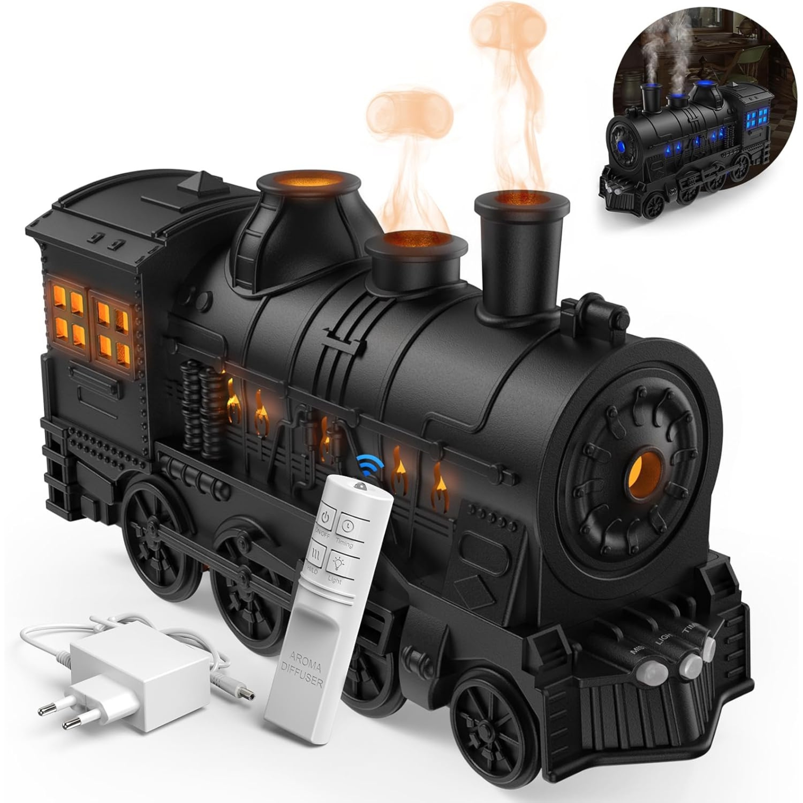 Nawilżacz Powietrza Ultradźwiękowy Dyfuzor Pociąg Lokomotywa z Pilotem 0,3l