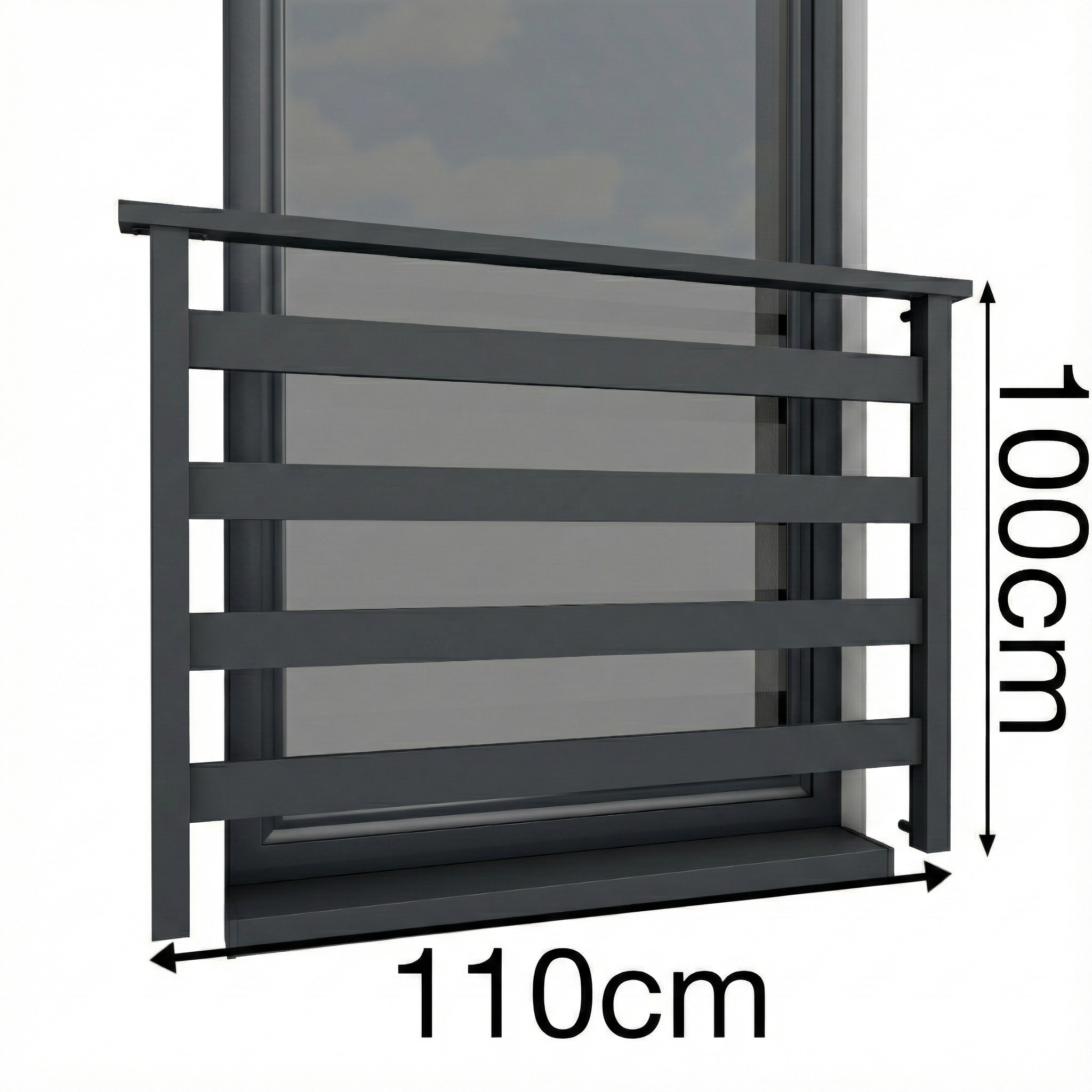 Alu Basic Francouzský balkon 110 cm Balustrada Ral