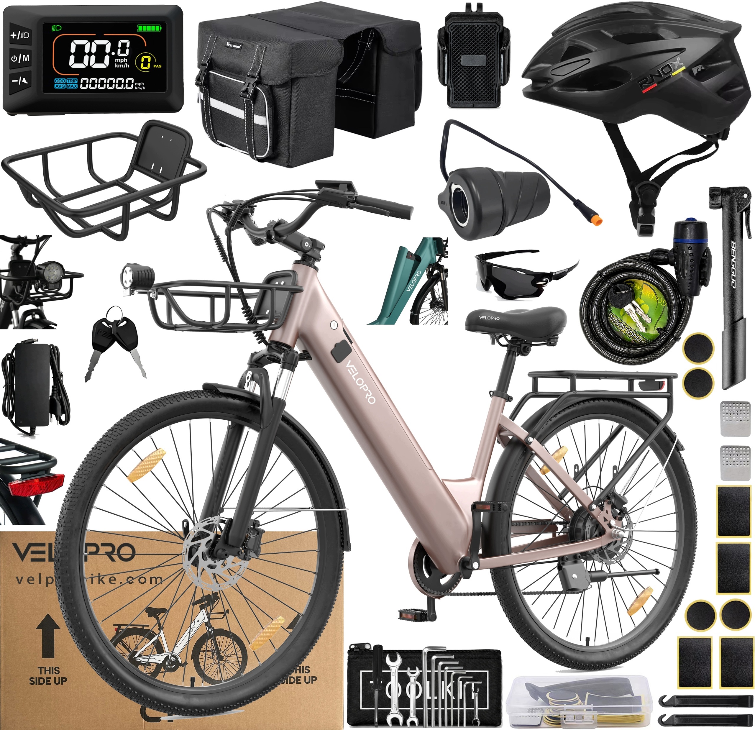 Elektrokolo Velopro C1 Pro 250W 25KM/H 18Ah 150KM 27.5" +5 Dárky