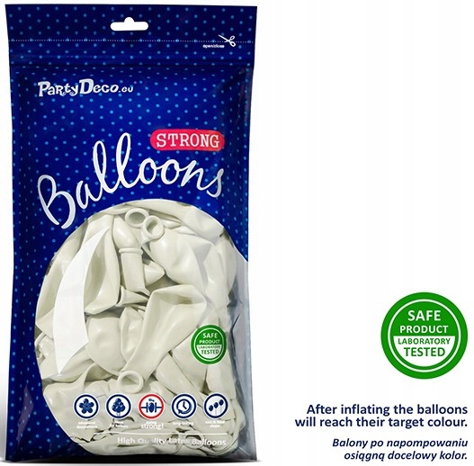 BALONY BIAŁE PASTELOWE MOCNE NA ŚLUB WESELE KOMUNIA DO GIRLAND 27 CM 50 SZT Liczba sztuk 50 szt.