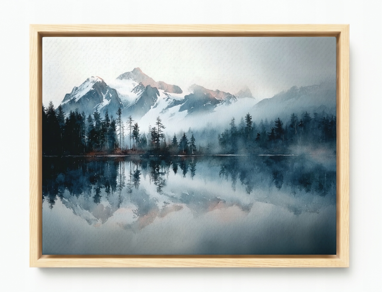 Obraz Rám American Box Hory Jazero Odraz Hmla Krajina Zen 80x60