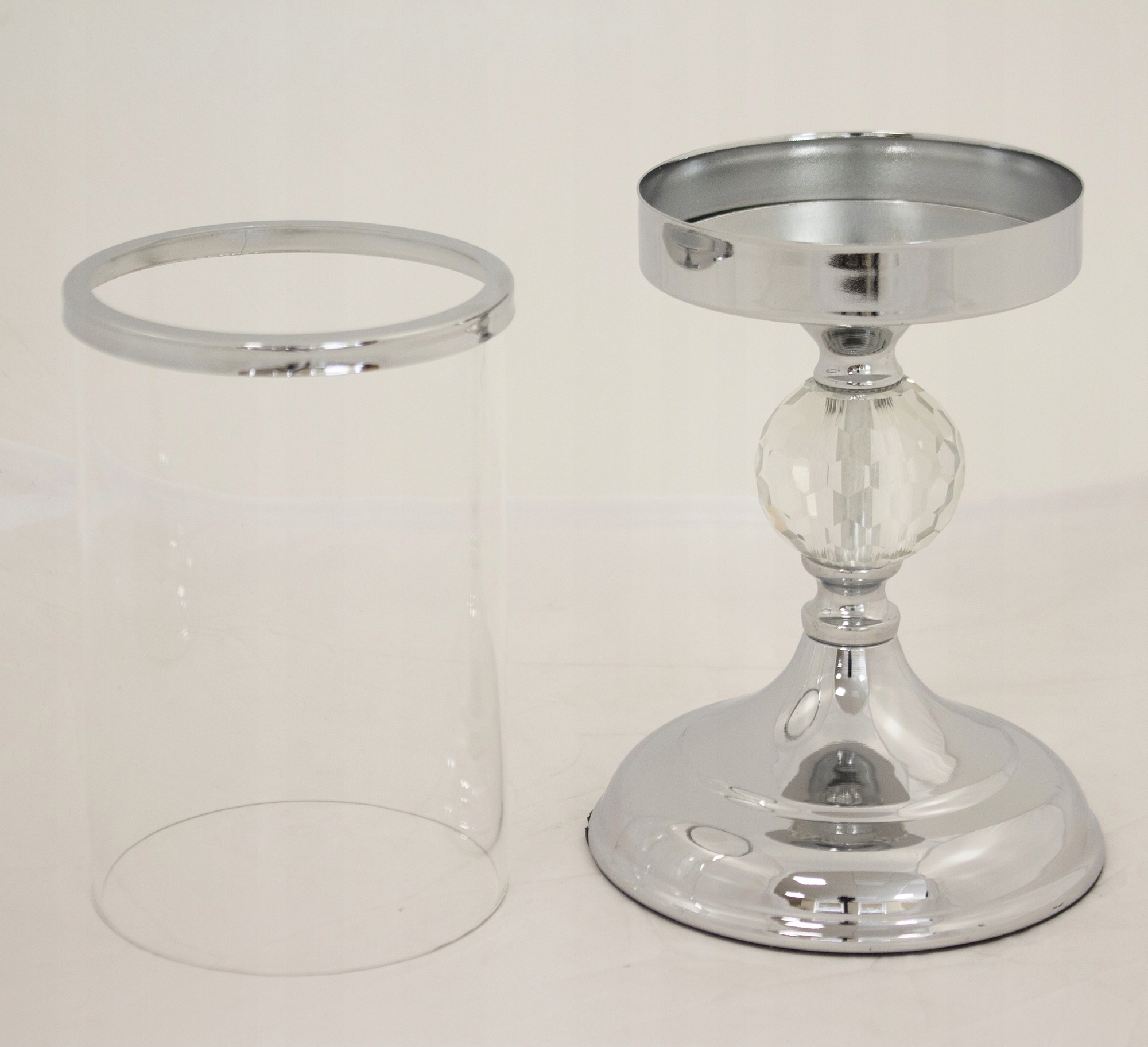 ŚWIECZNIK METALOWY, SZKLANY, GLAMOUR, DEKORACJA Marka Dom Dekoracji