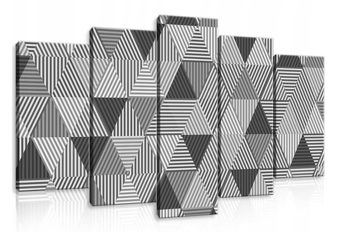 Obraz 100x60 Geometrická abstrakce Op-art polychromovaný černobílý 3D