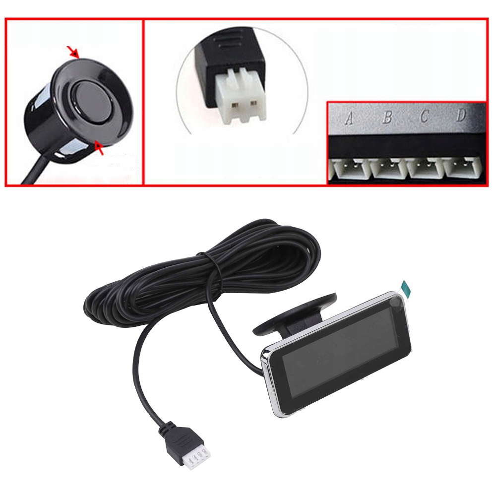 Parkovací Senzory Couvání Buzzer LCD displej Sada Přední Zadní Černá