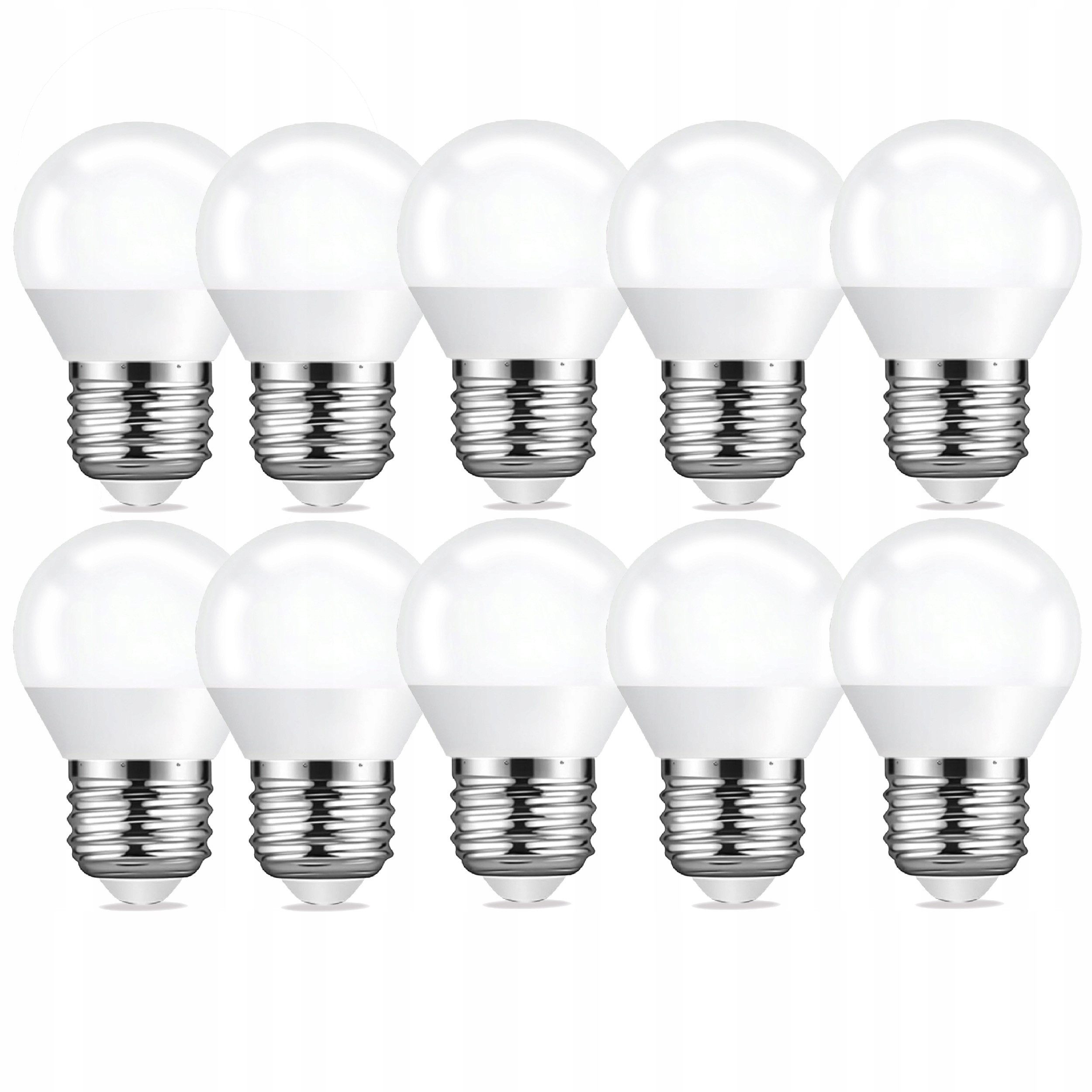 10x LED žárovka E27 8W 700lm 4000K G45 kulaté neutrální barvy