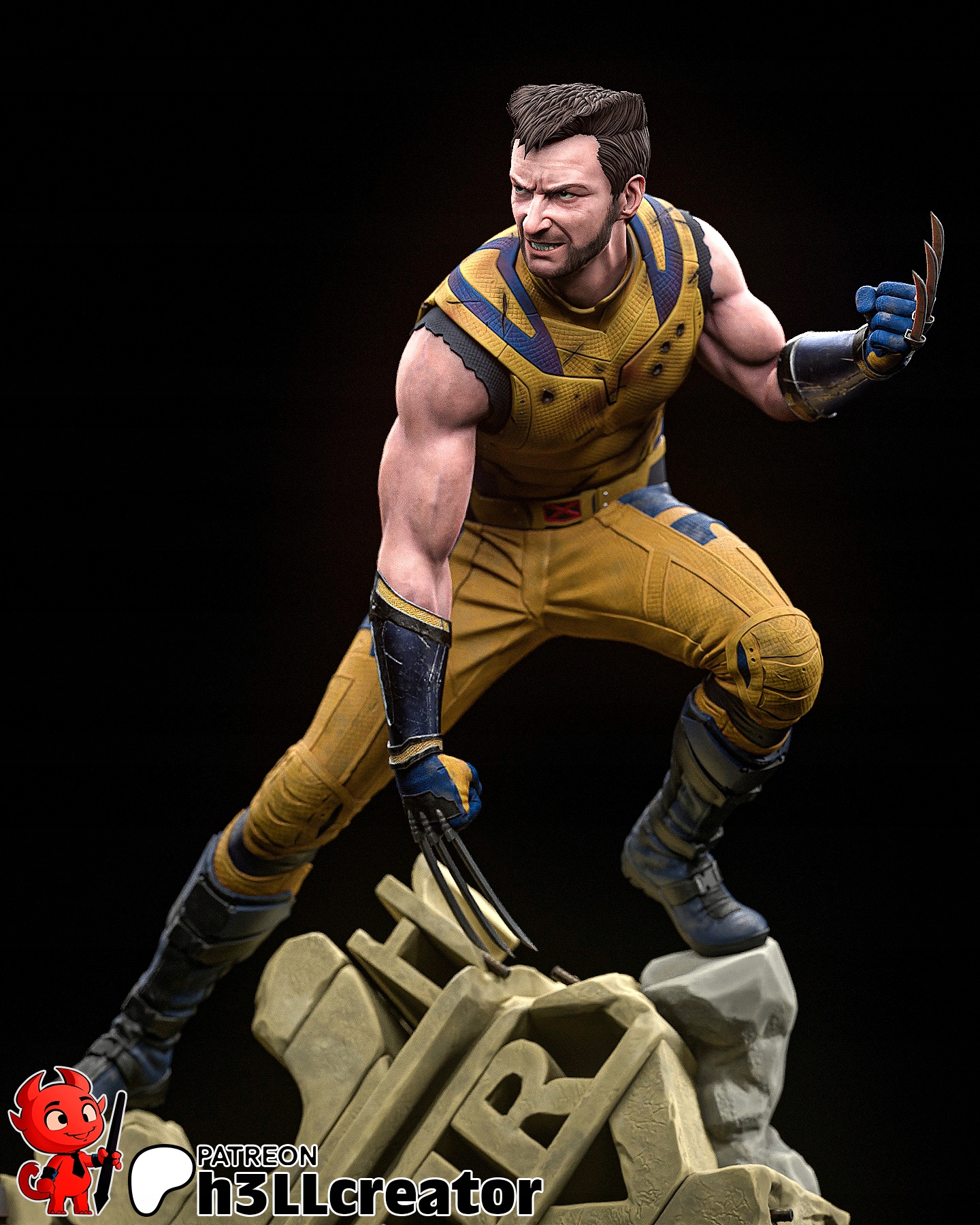Figurka Hugh Jackman Wolverine Deadpool & Wolverine 3D tisk 12K