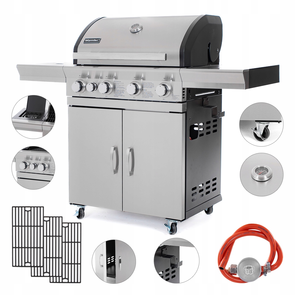 Grill gazowy ogrodowy Warmtec SilverFlame 17,5 kW