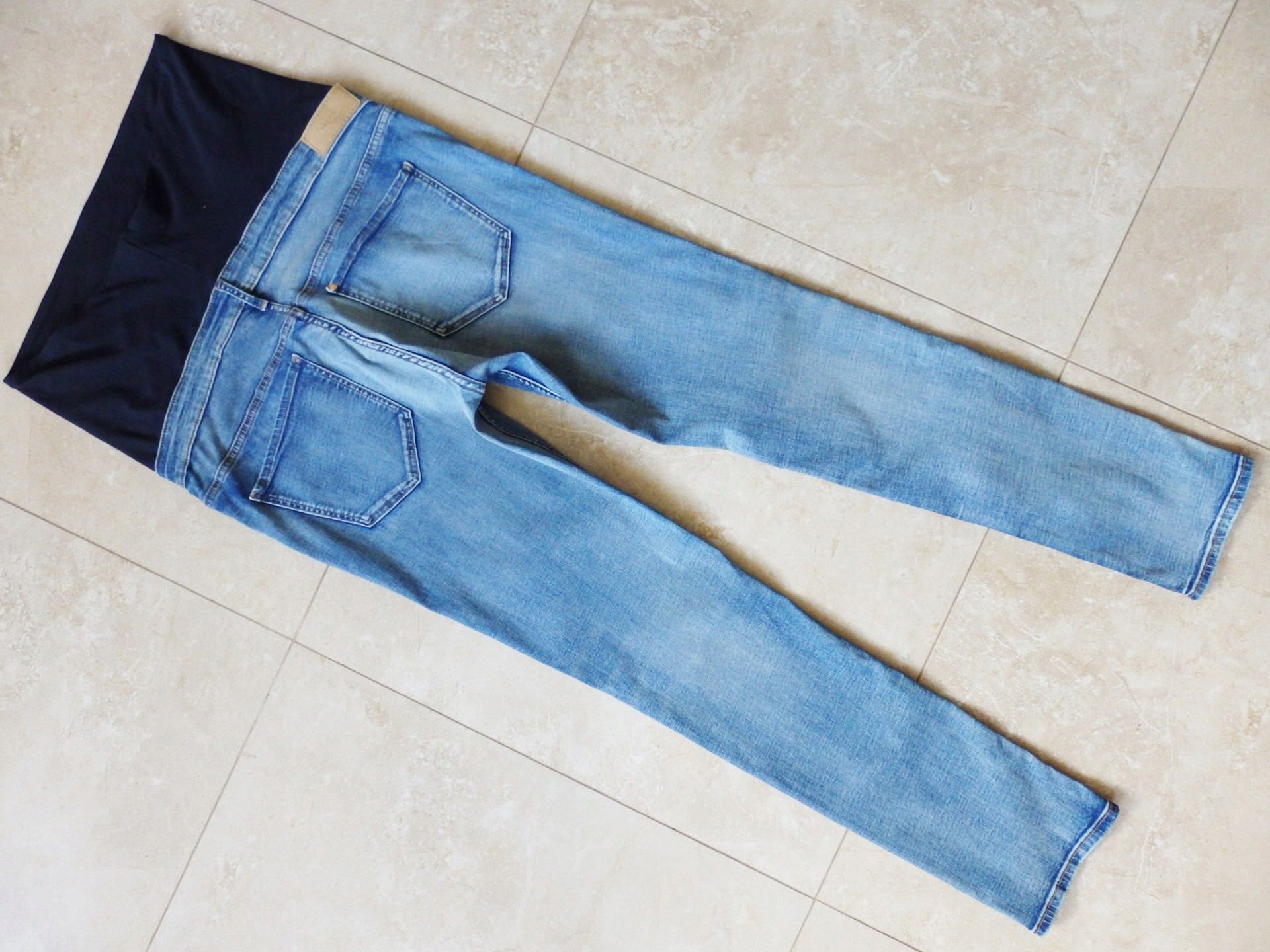 H&M MAMA SKINNY HIGH RIB CIĄŻOWE RURKI R. 44 Kolor niebieski
