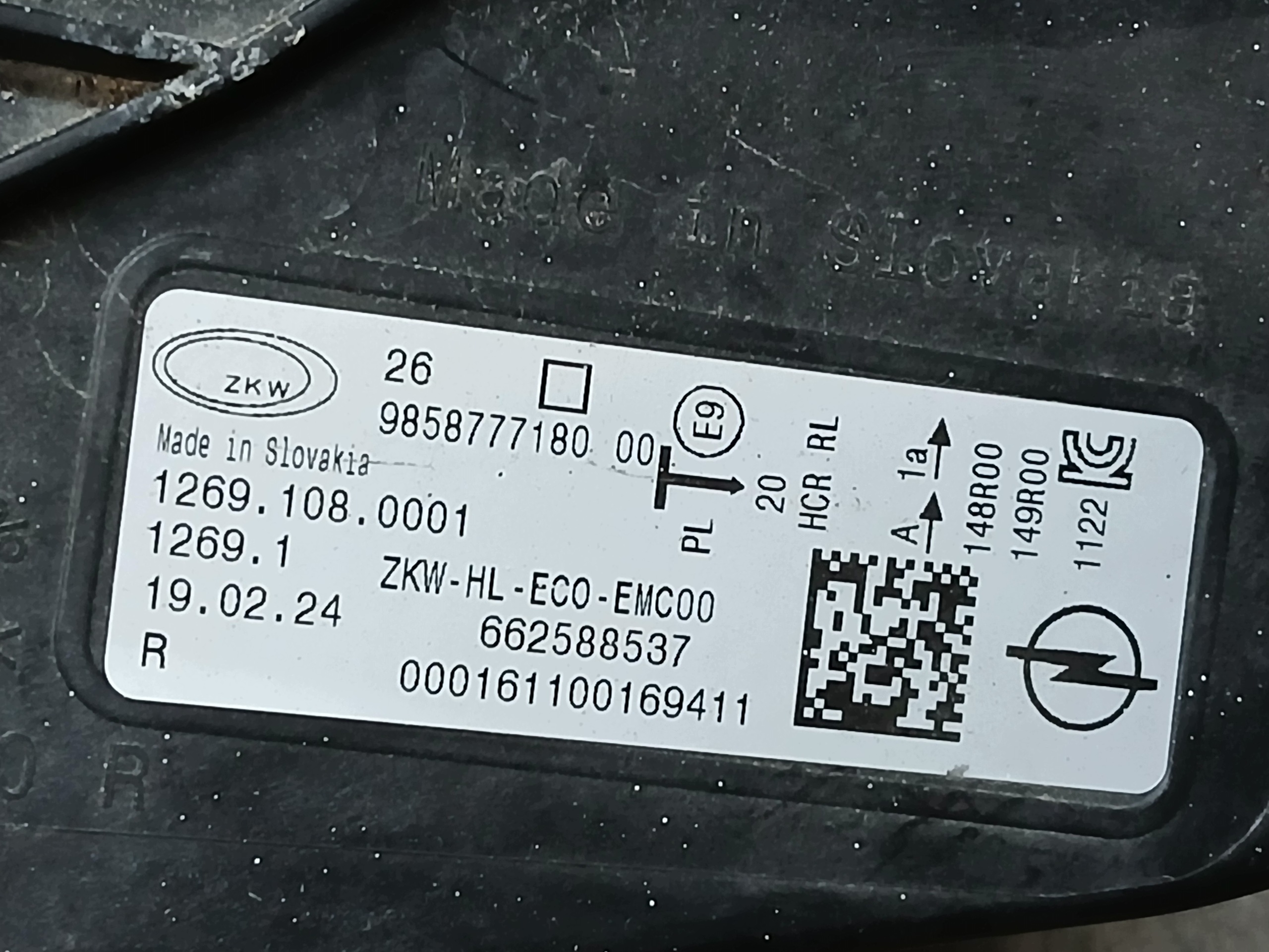 light front right OPEL ASTRA L VI 6 FULL LED 9858777180