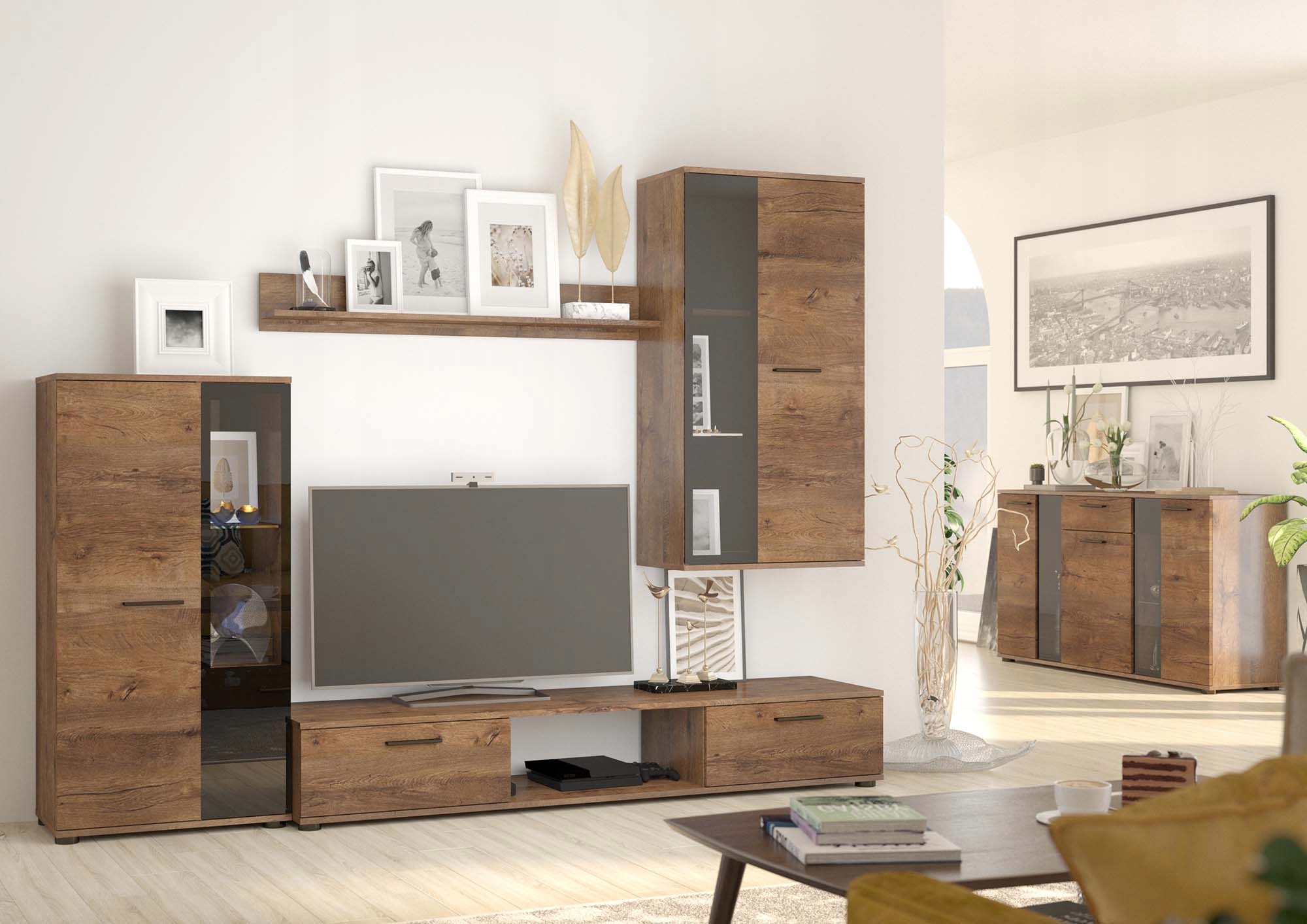 Nábytková Stěna Led Závěsný Komoda Salsa Dub Lefkas