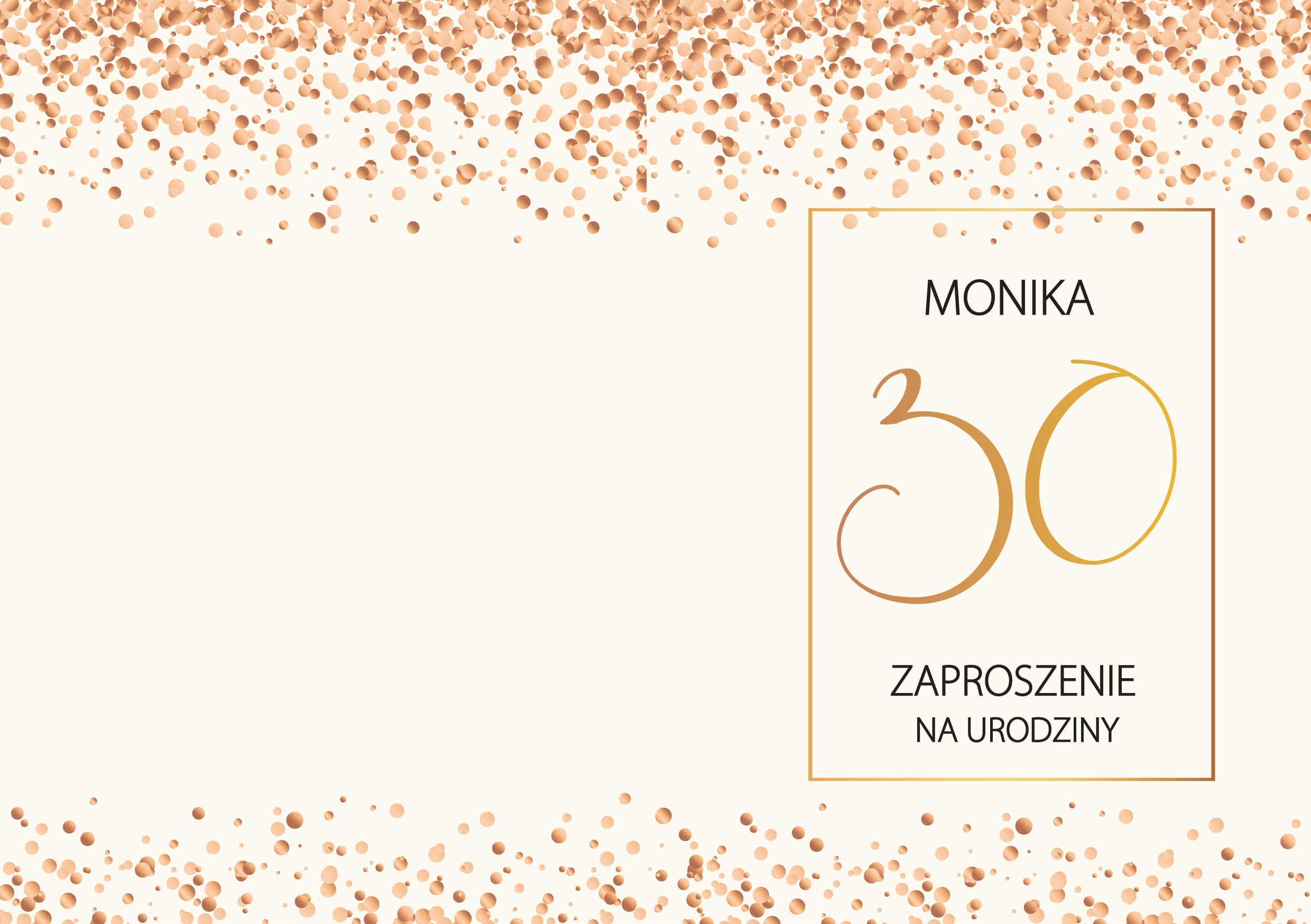 ZAPROSZENIA Zaproszenie na 30 urodziny trzydzieści Kolor dominujący wielokolorowy