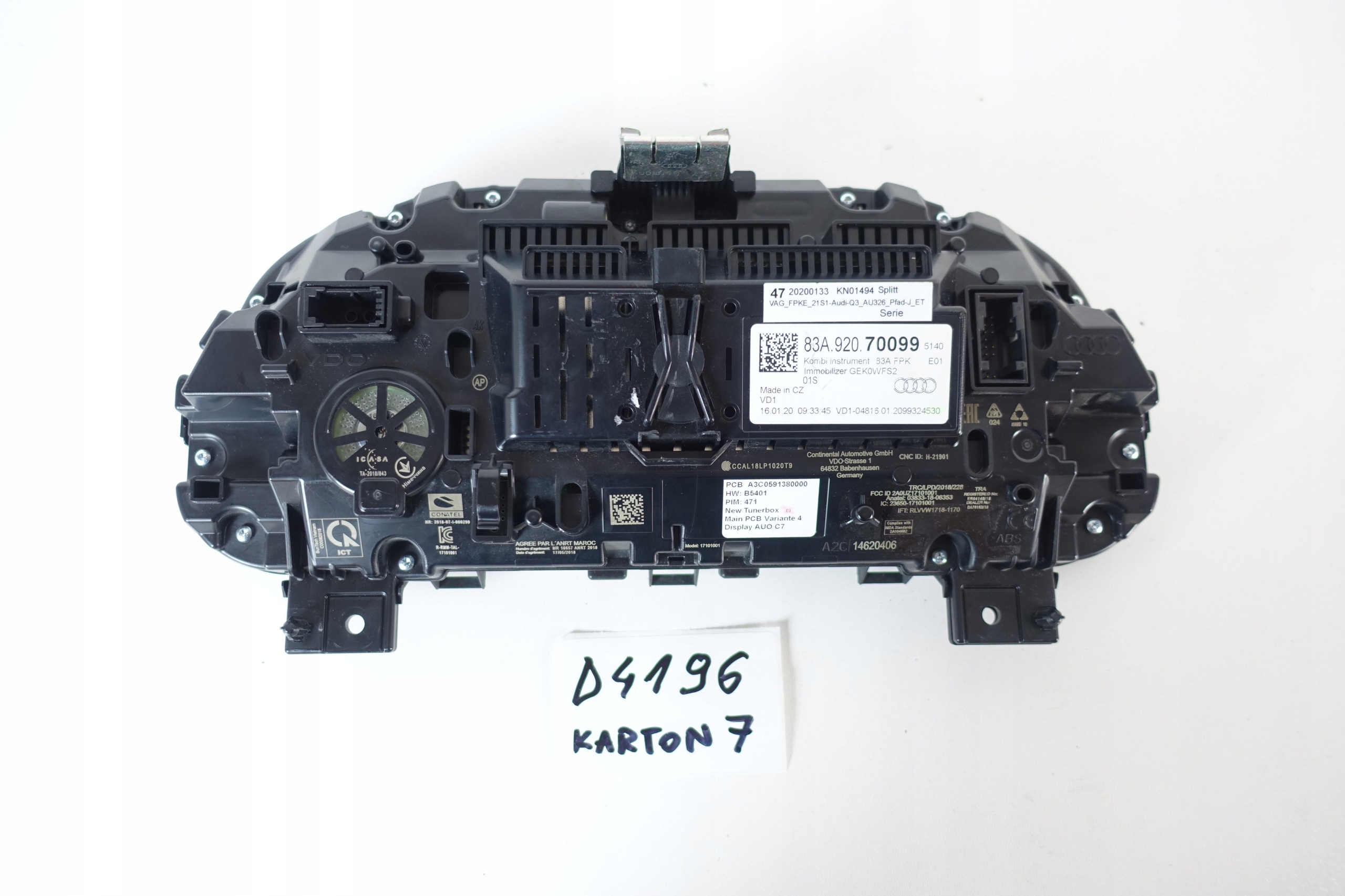 dials VIRTUAL dials LCD AUDI Q3 83A 83A920700