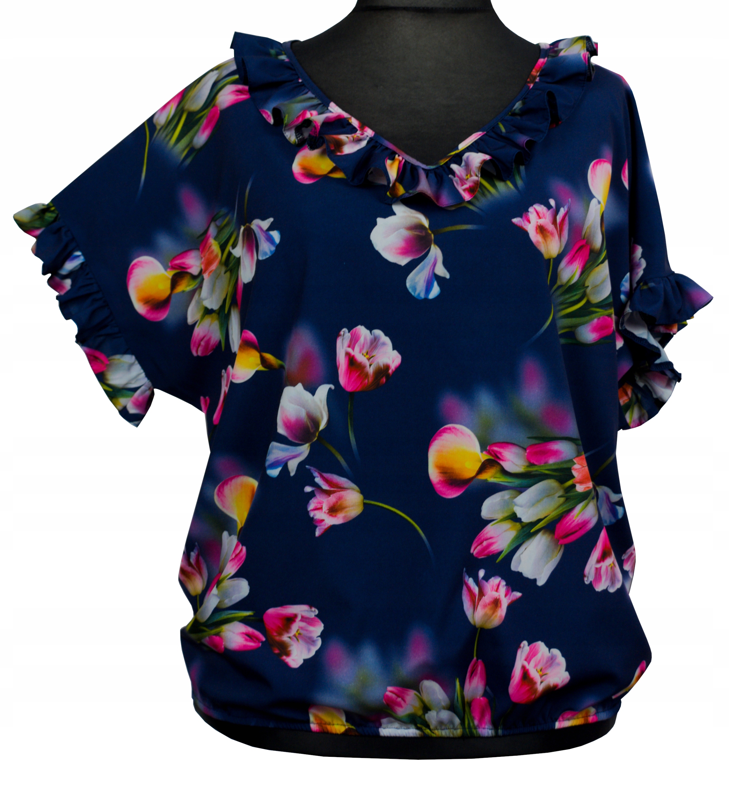 

Bluzka damska w kwiaty oversize plus size 48-54