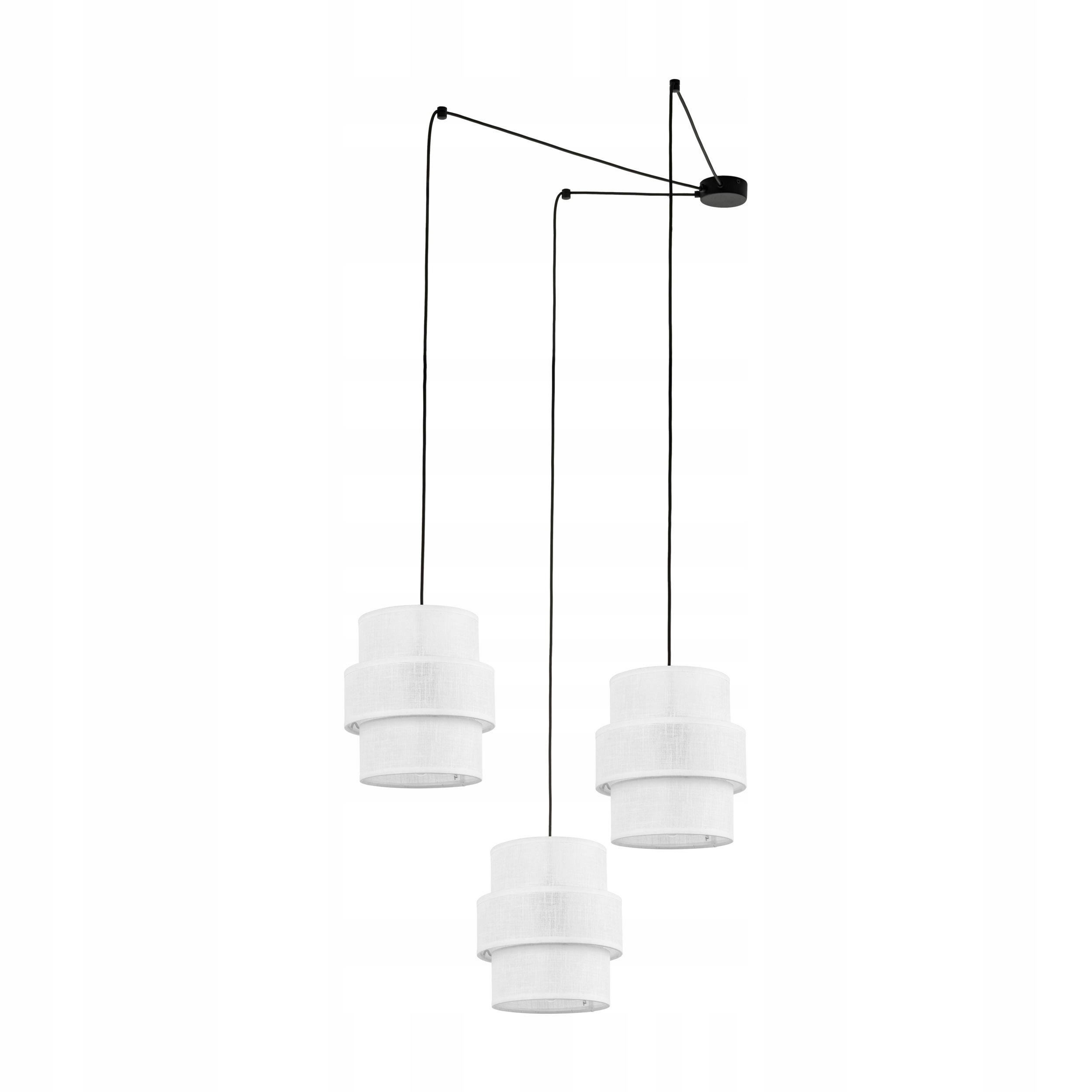 Závesná lampa Calisto čierna biela 3xE27 stropná Moderná obývacia izba