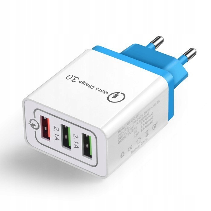 

Szybka Ładowarka Usb Quick Charge 3.0 Niebieska