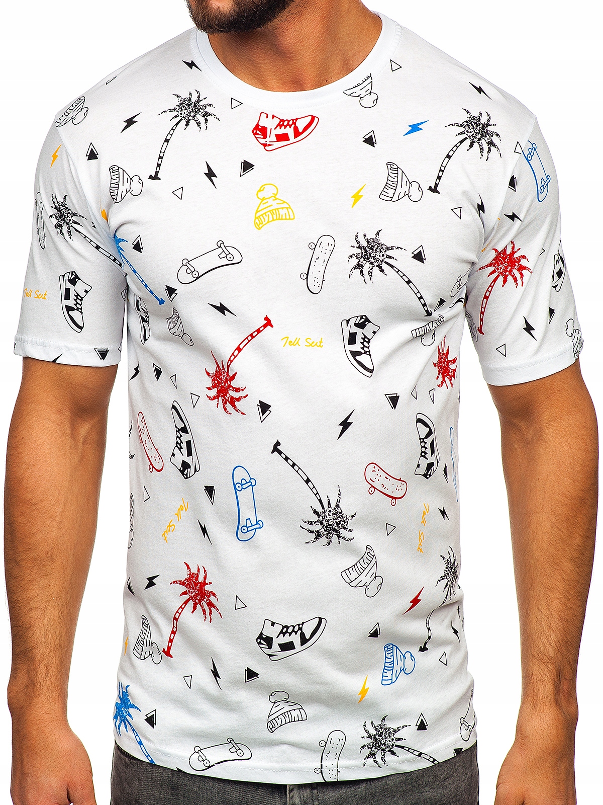 

T-shirt Męski Z Nadrukiem Biały 1150 Rozmiar_xl