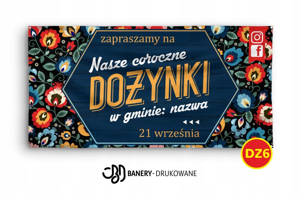 Baner Reklamowy Wzory 2x1m - Dożynki Gminne Powiatowe- Projekt Gratis