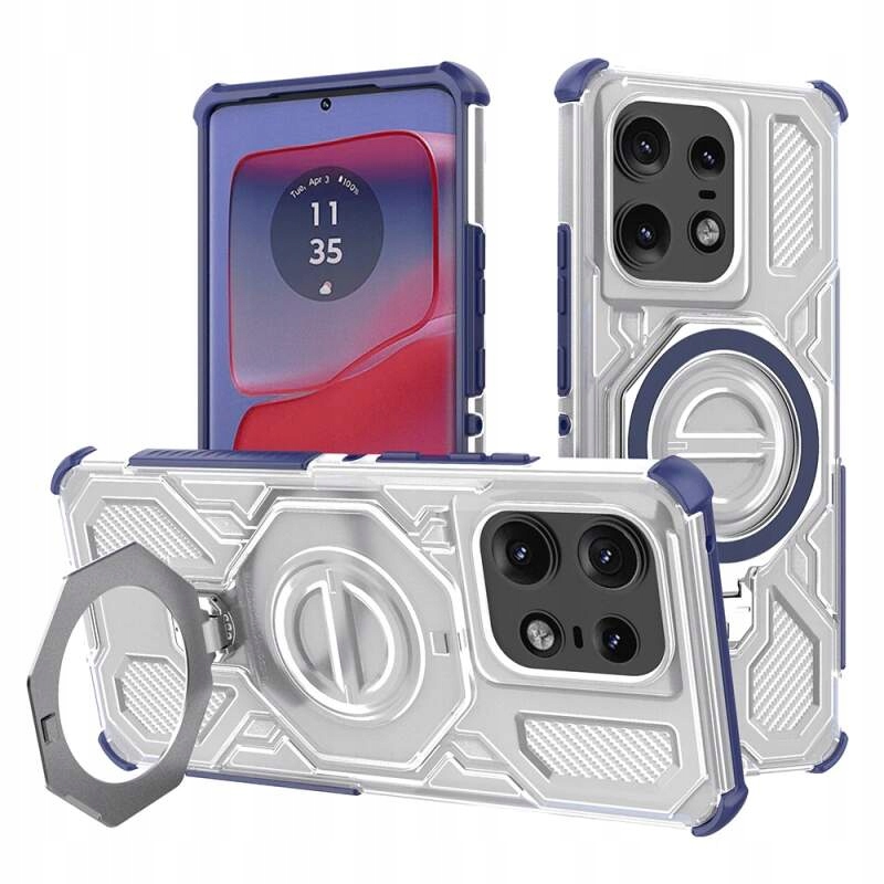 Techsuit Shield Pro etui do Motorola Edge 50 Pro niebieskie transparentne