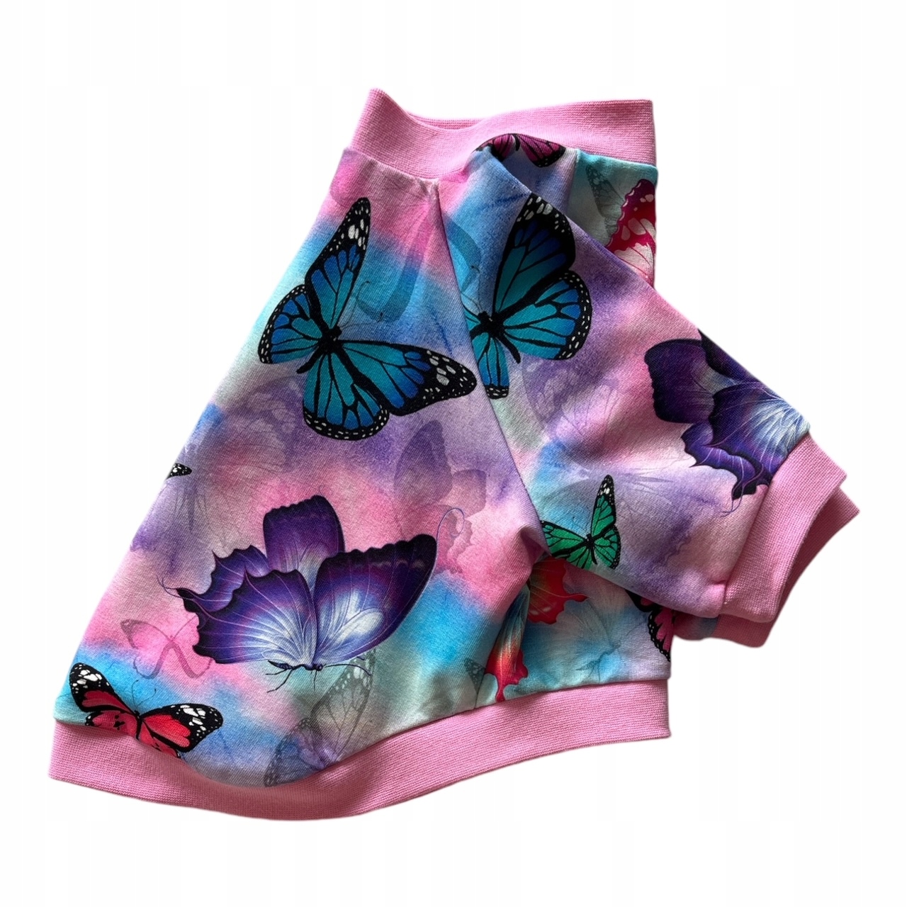 Levně Mikina pro psa s raglánovým rukávem XL Motýlci