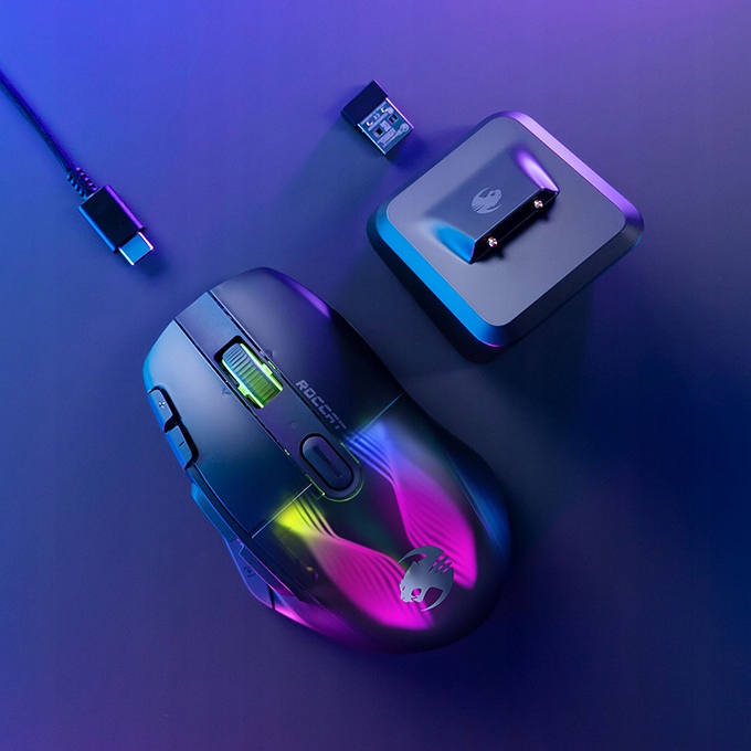 Myszka bezprzewodowa Roccat KONE XP AIR sensor optyczny Kolor czarny
