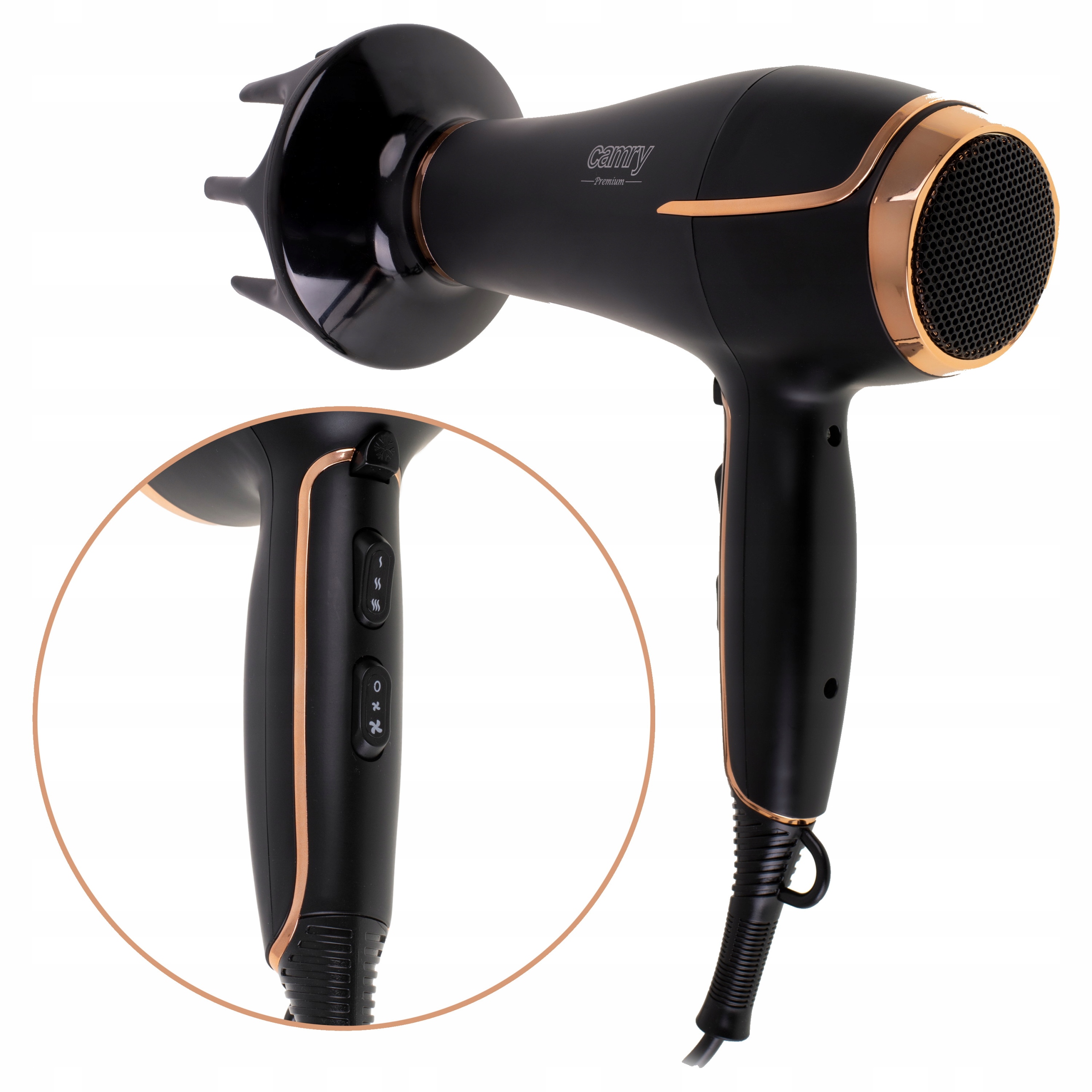 Suszarka CR 2255 2200W z Dyfuzorem 2 Poziomy Mocy 3 Temperatury