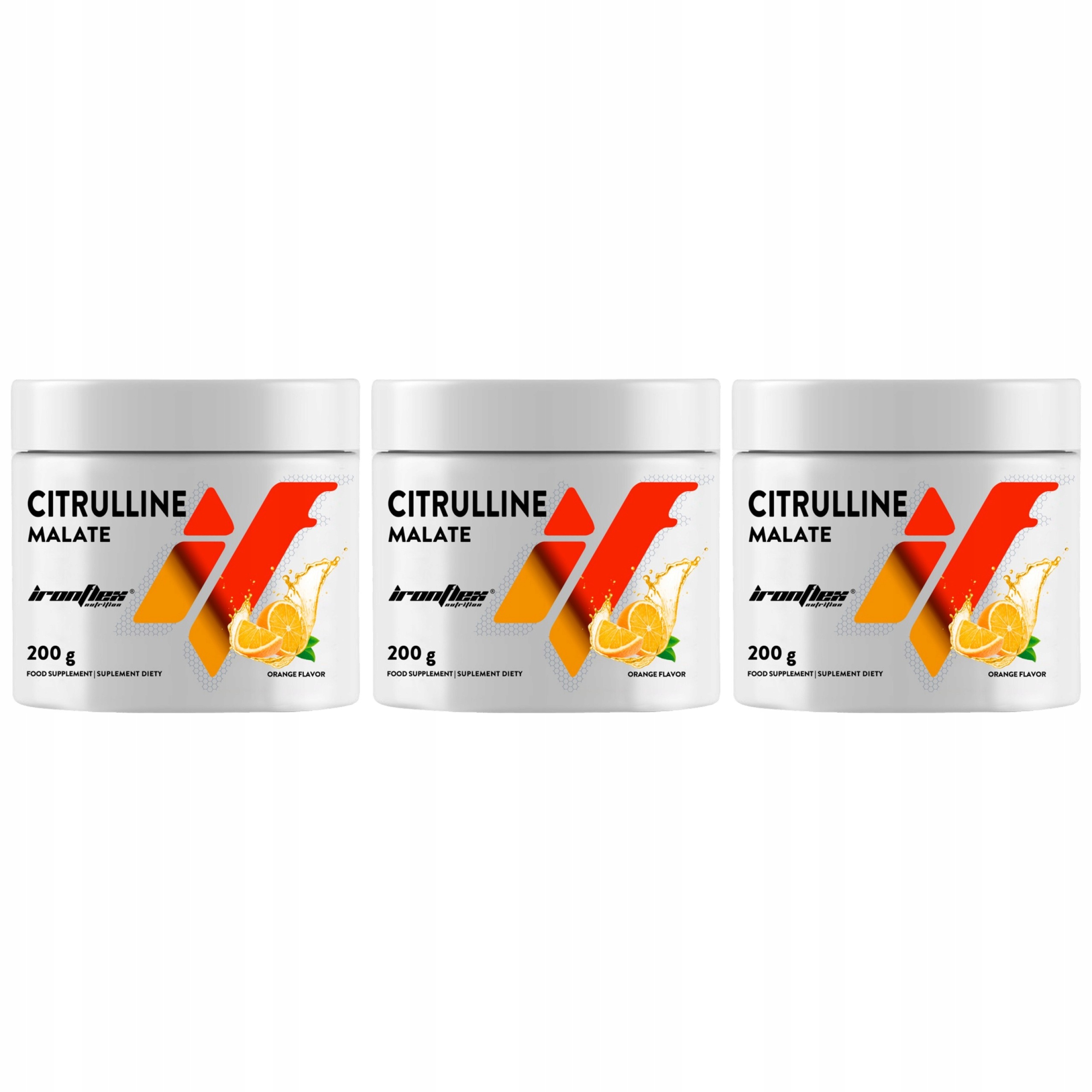 3x Citrulin Ironflex Citrulline 200 g Jablčan Svalová pumpa Preworkout