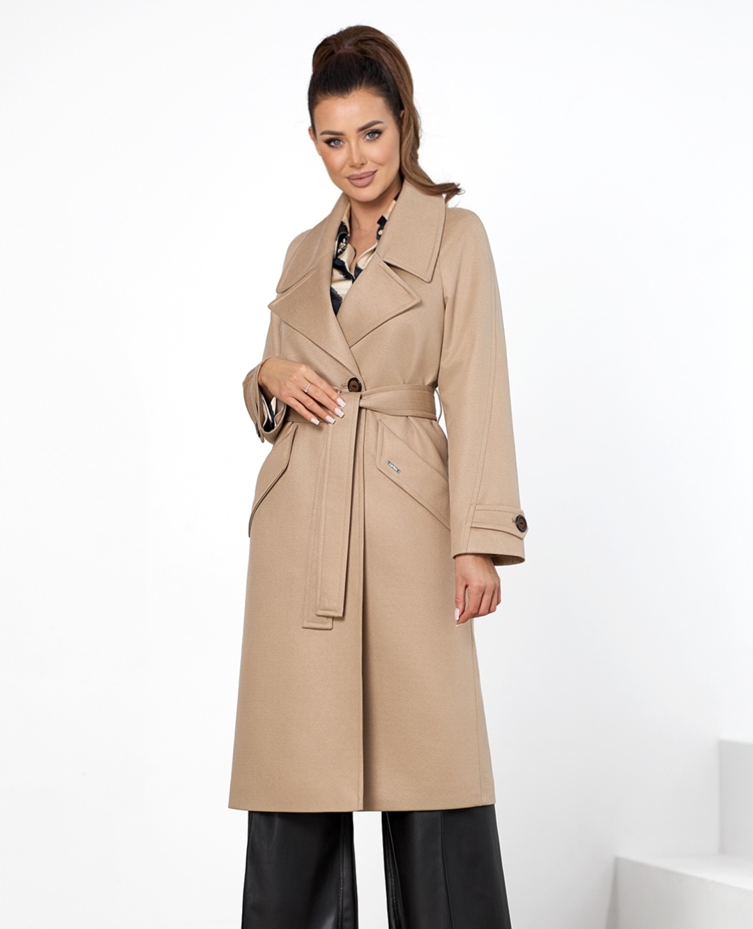 Zartex dámský trenčkotový kabát bez kapuce Tessa světlý camel SS25 velikost 40