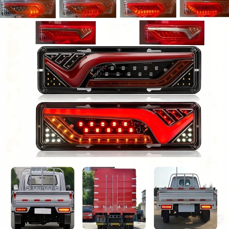 LAMPY TYLNE ZESPOLONE LED 12V 24V TK-5-1 2szt DYNAMICZNY KIERUNKOWSKAZ