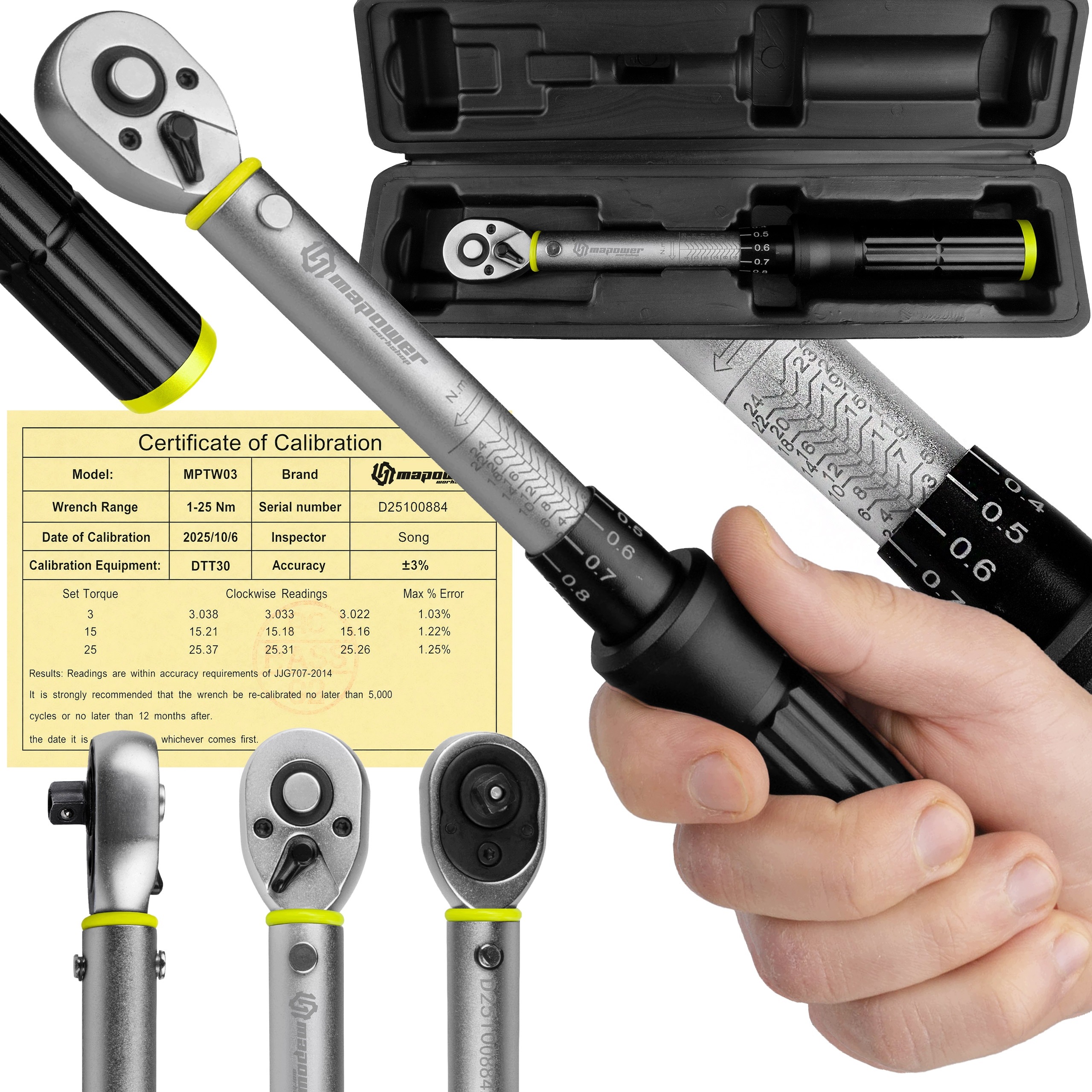 Klucz Dynamometryczny Rowerowy >>dwukierunkowy<< Lewo Prawo 1/4'' 1-25 Nm