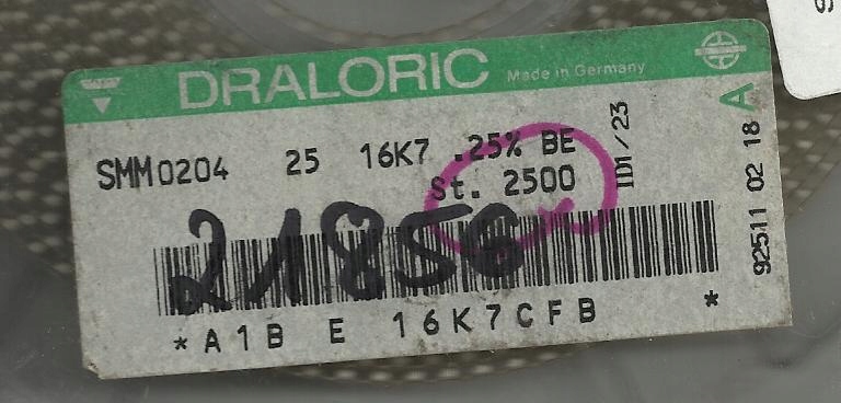 20x 16k7 0.25% 25ppm Rezystor Smd minimelf SMM0204