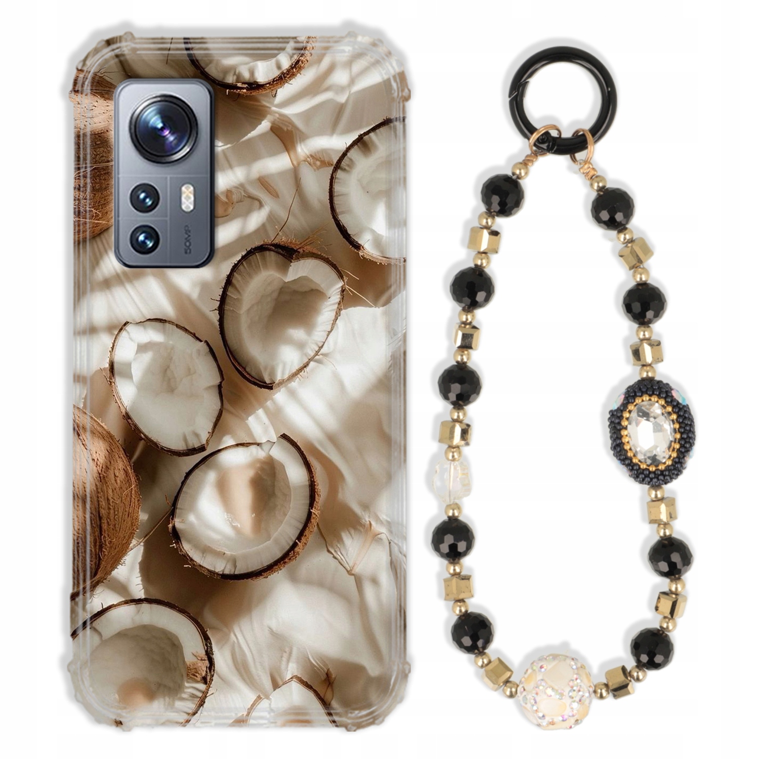 Puzdro Pre Xiaomi 12 5G Puzdro Antishock Zirkóny Čierno Zlaté|odolné|silné