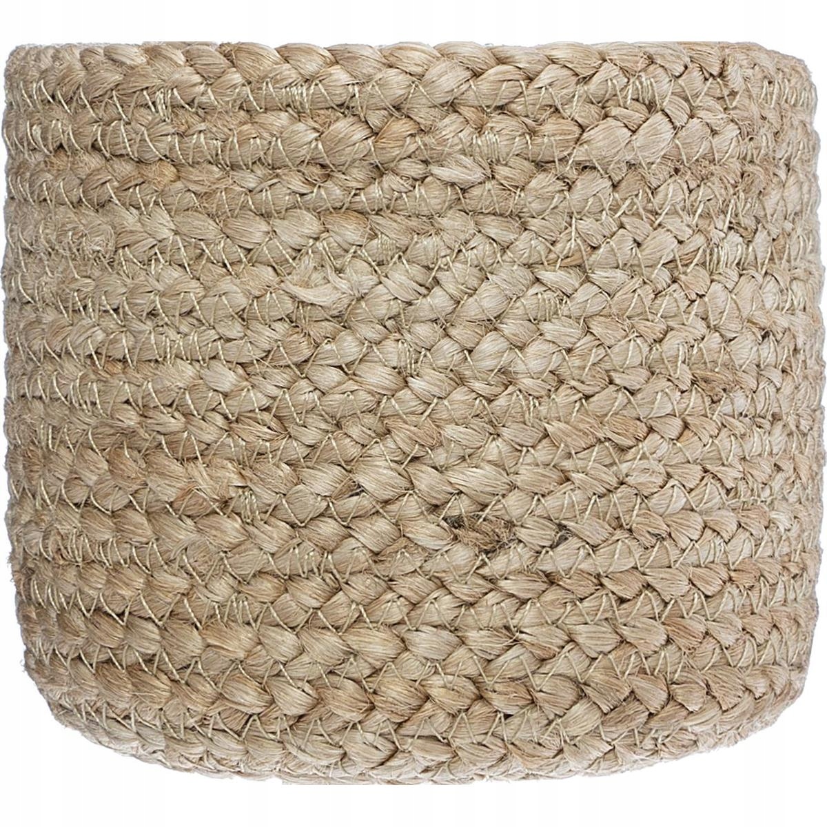 Kosz jutowy donica osłonka juta BOHO biała 3 szt Kolor biały