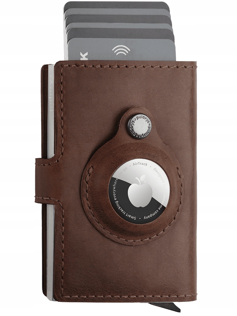 Peněženka Easy Wallet pro AirTag z hnědé kůže Nomad