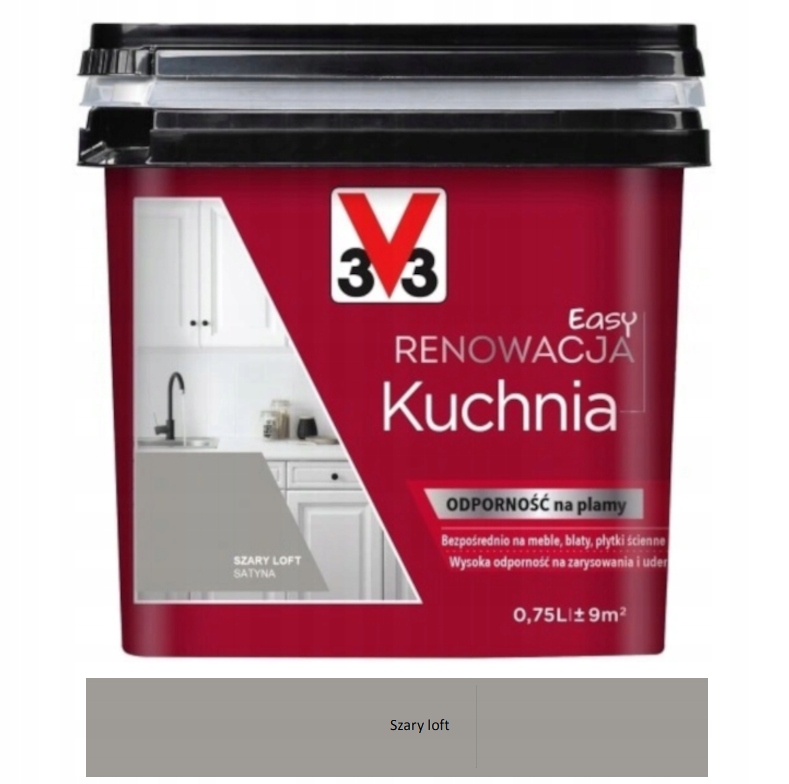 Easy Renowacja farba do kuchni odporna na plamy Szary Loft satyna 750ml