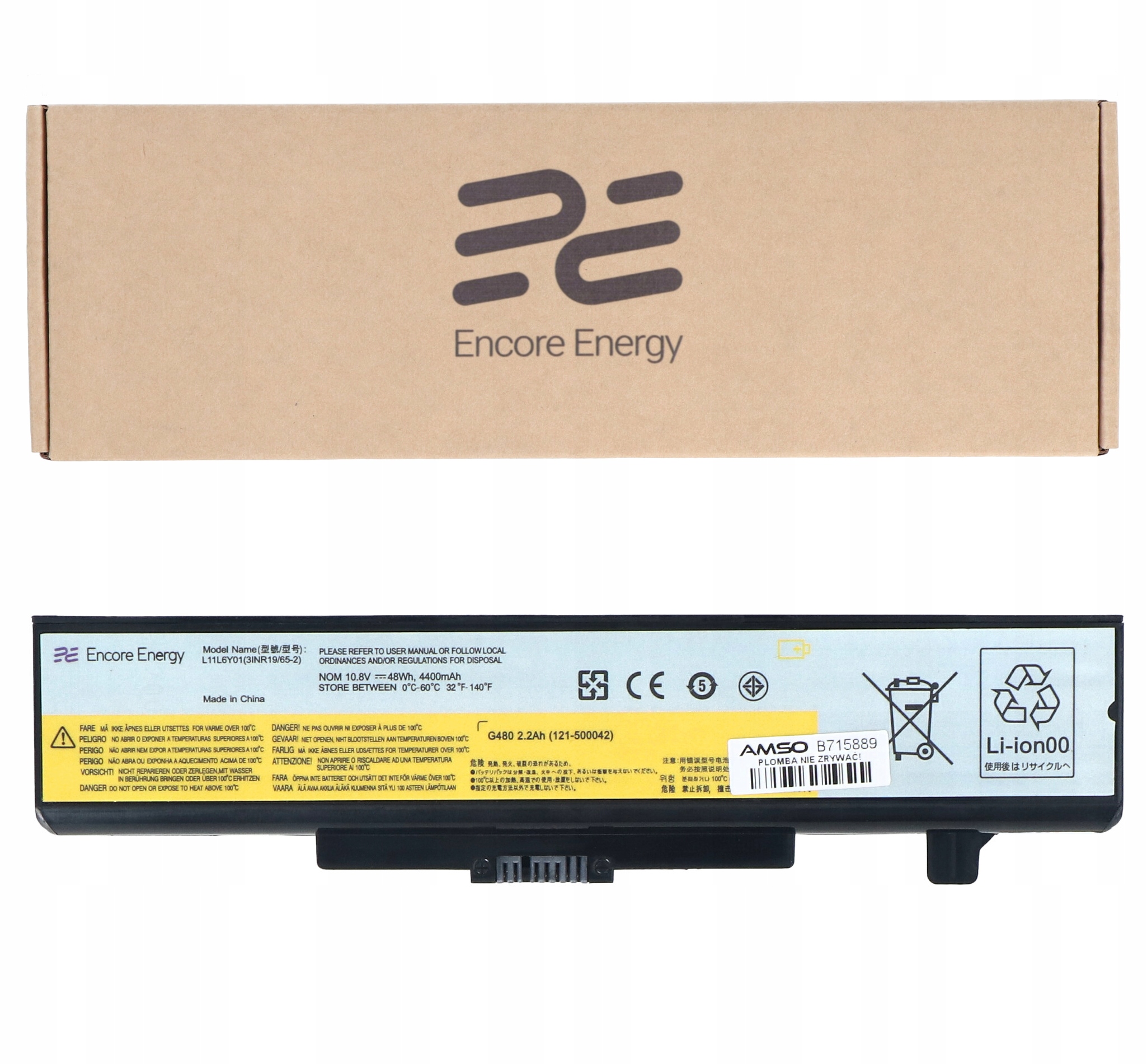 Bateria L11L6Y01 do laptopa Lenovo G480 G510 G700 Encore Energy 4400mAh
