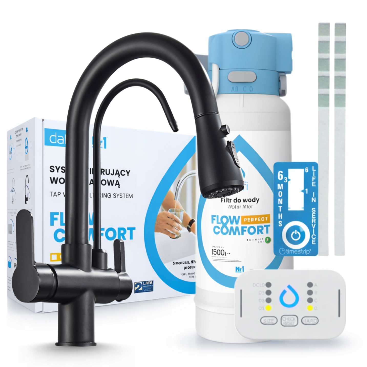 Kuchyňský Kohoutek Na Vodní Filtr Černý A Filtr Pod Dřez Dafi Flow Comfort D-1