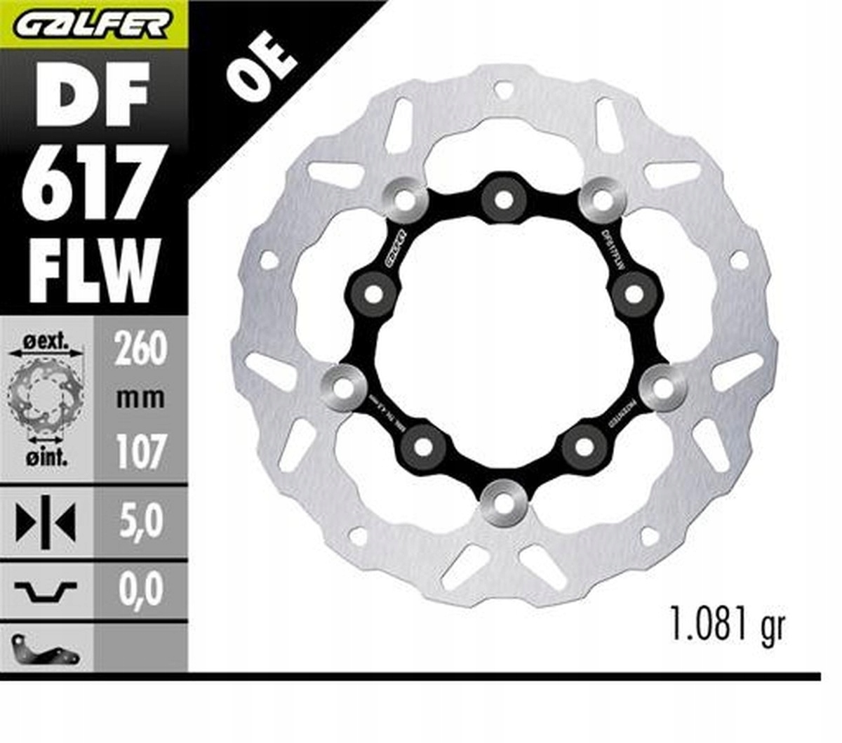 Galfer Brzdový Kotúč Zadný Ktm 890SMT '23-'25 (wave Floating) (260X107X5MM