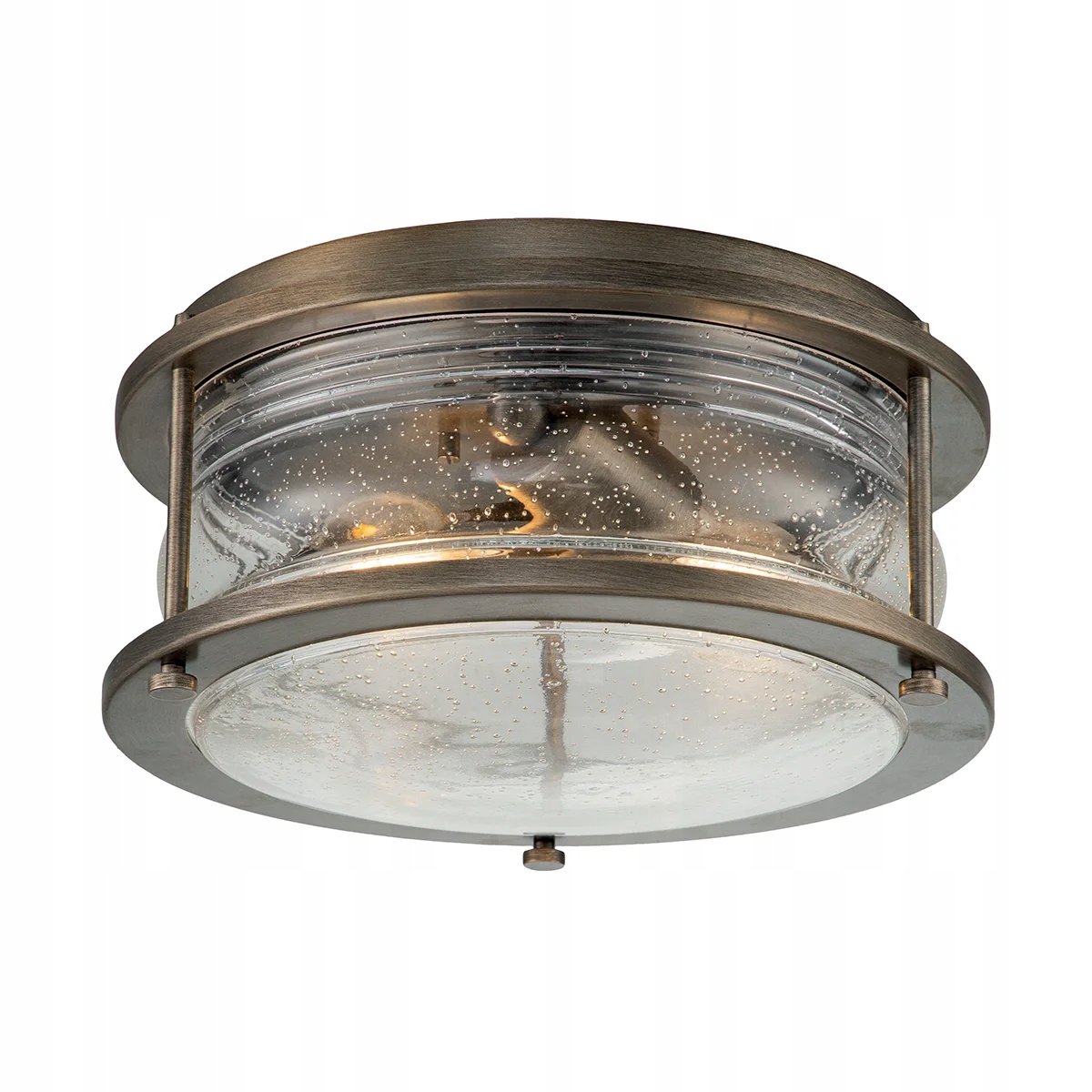 Stropné svietidlo vonkajší oxidovaný hnedý, sklenený, okrúhly, 30 cm Kichler