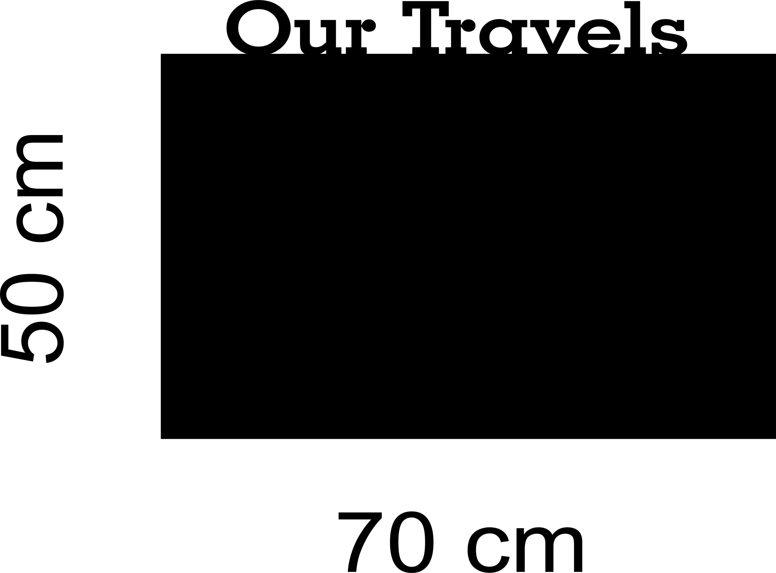 Metalová tabule na magnety z cestování obdélník Magnetická Our travels