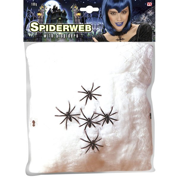 

Pajęczyna Biała Z Pająkami Halloween 100G