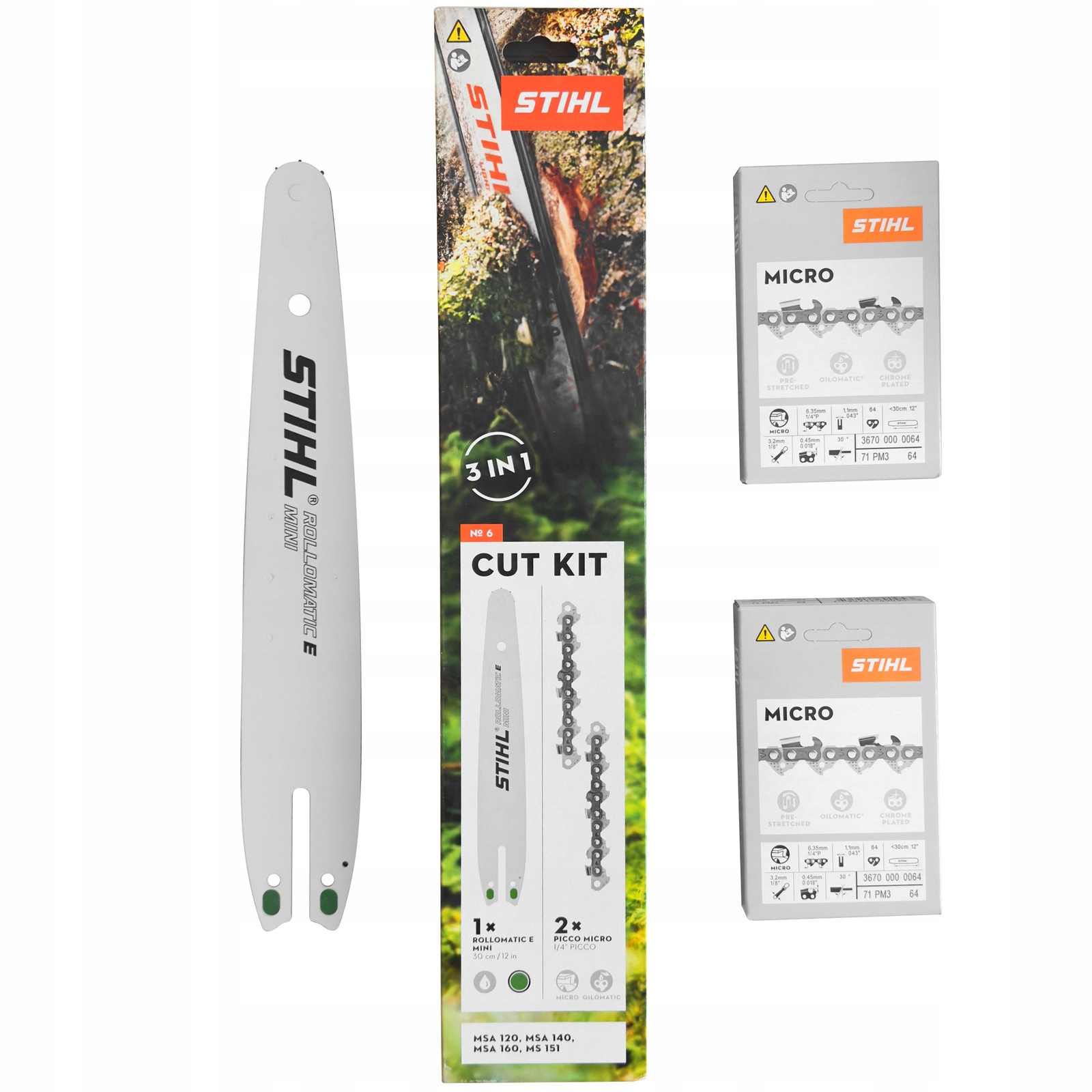 Zestaw Stihl Cut Kit 6 Prowadnica I Łańcuchy 30cm 1/4''P 1,1mm