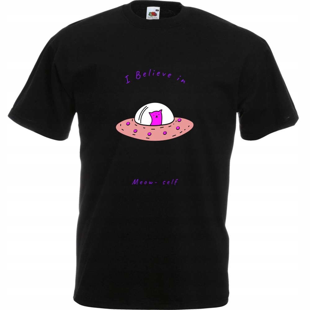 

Koszulka believe in meow-self kot ufo S czarna