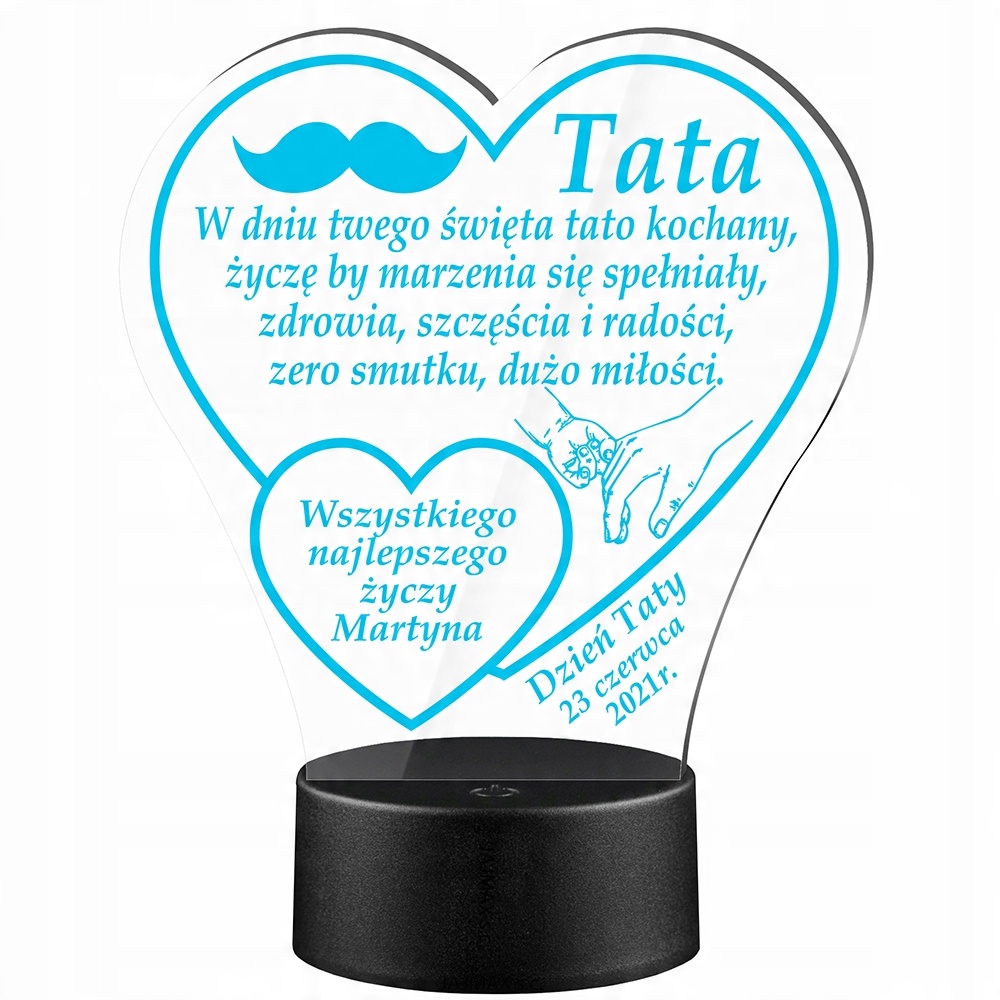 

Dzień Ojca Taty upominek Statuetka led