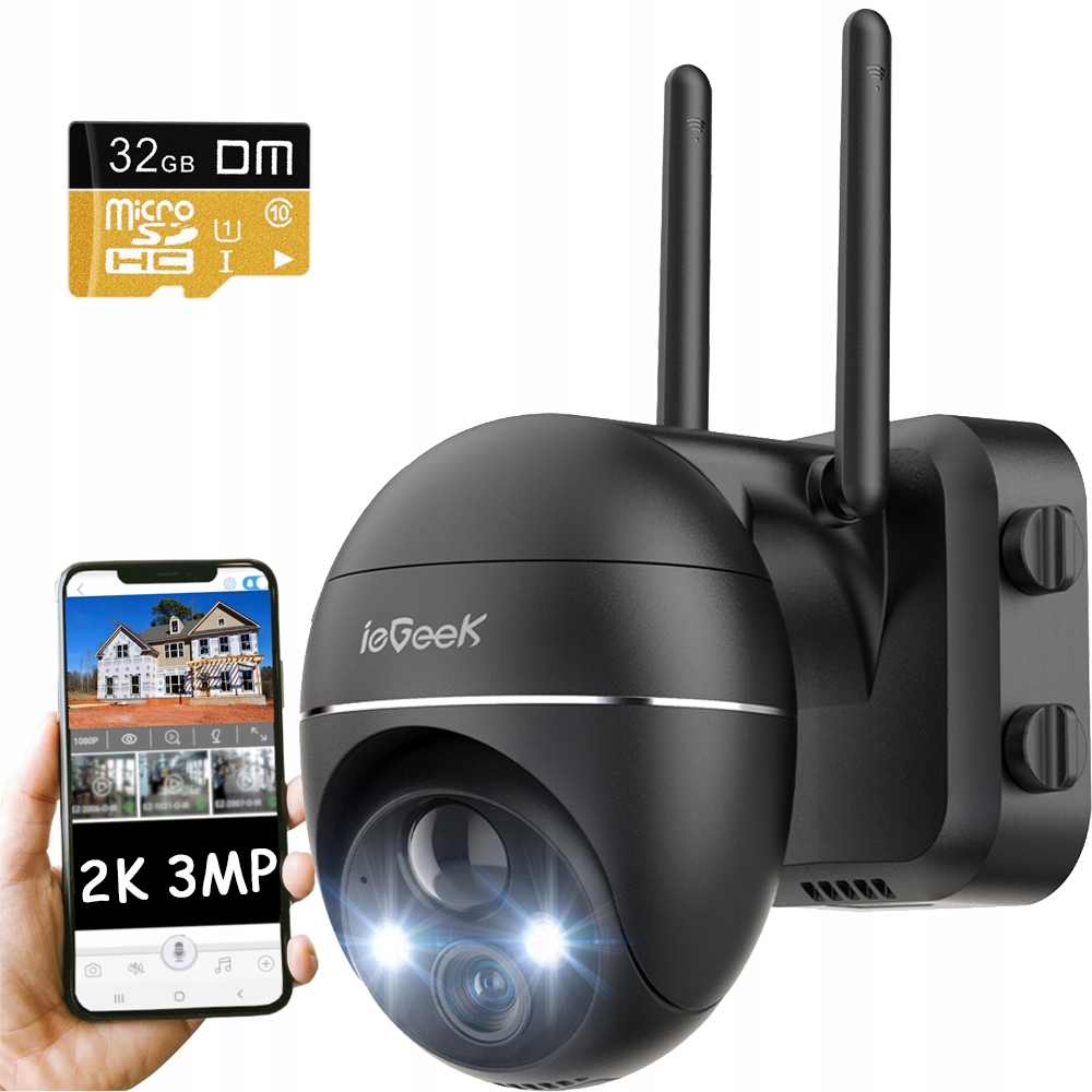 

Kamera Zewnętrzna WiFi Obrotowa 3MP 4x Zoom 32GB