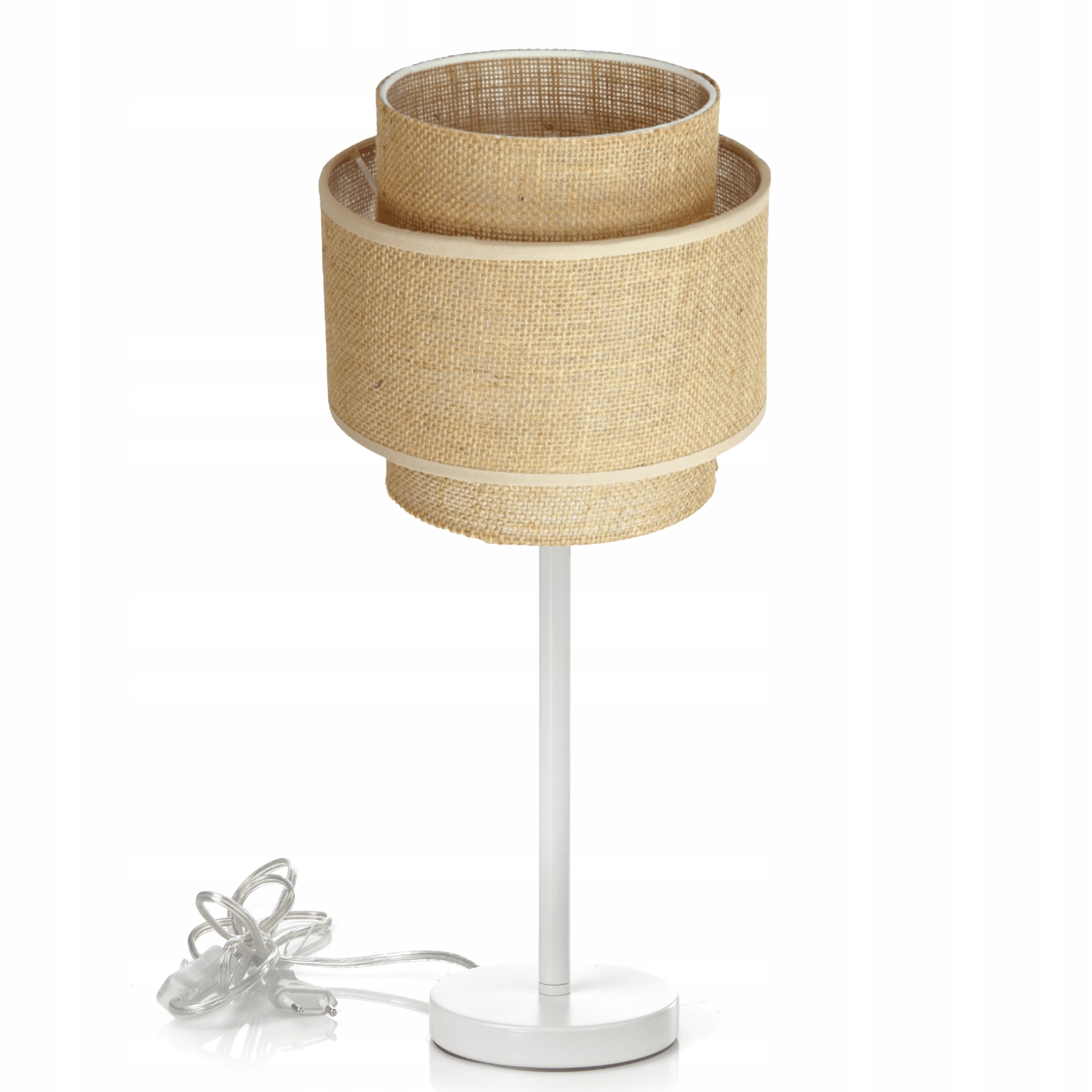 Noční Lampa Stolní Boho Juta Stínidlo Trojité