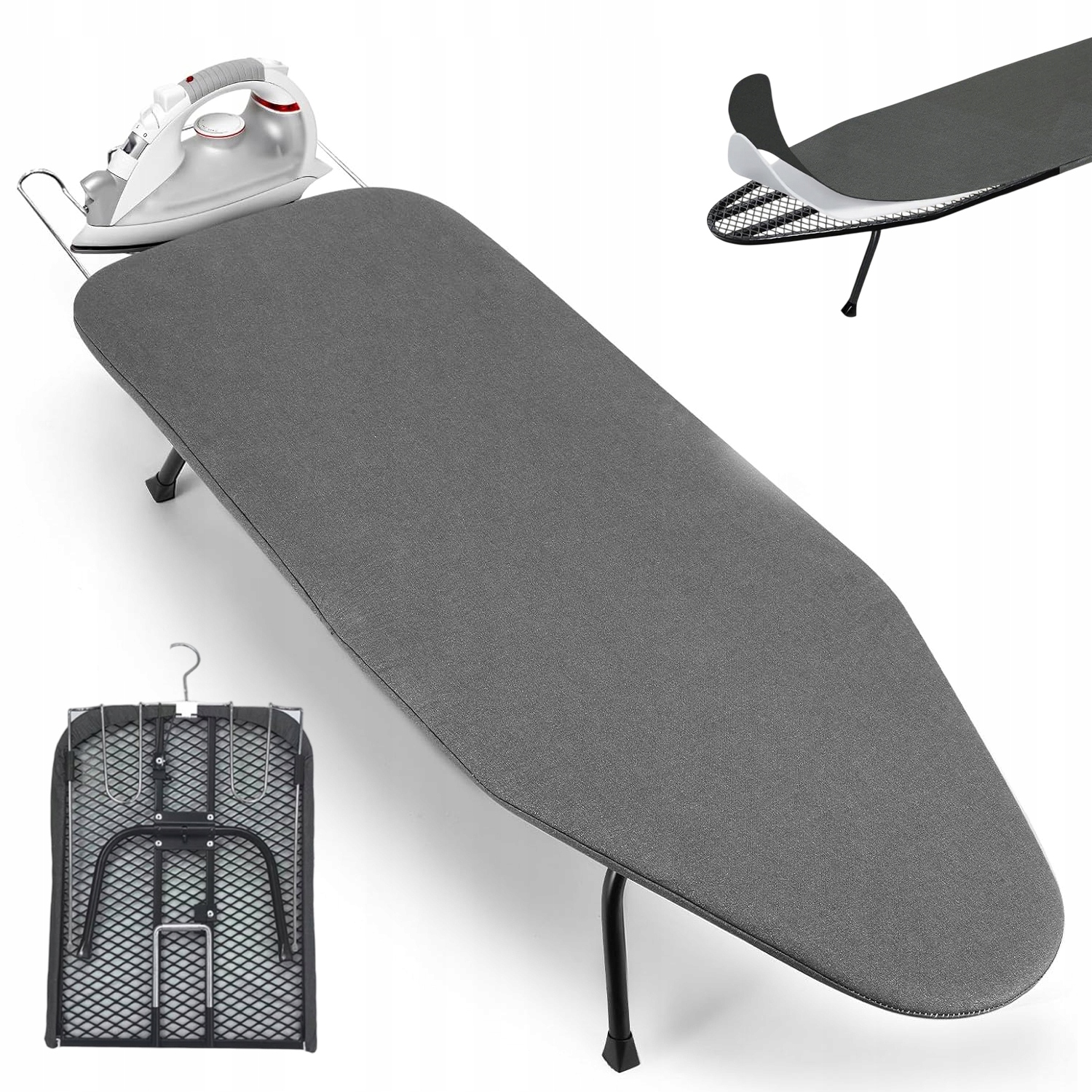 Levně Mini Skládací Žehlicí Prkno S Poličkou Na Žehličku Prkno