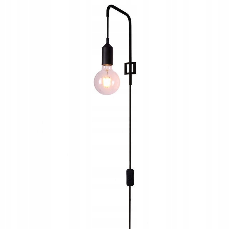 Černá industriální nástěnná lampa 1x40W E27 Laren Ledea
