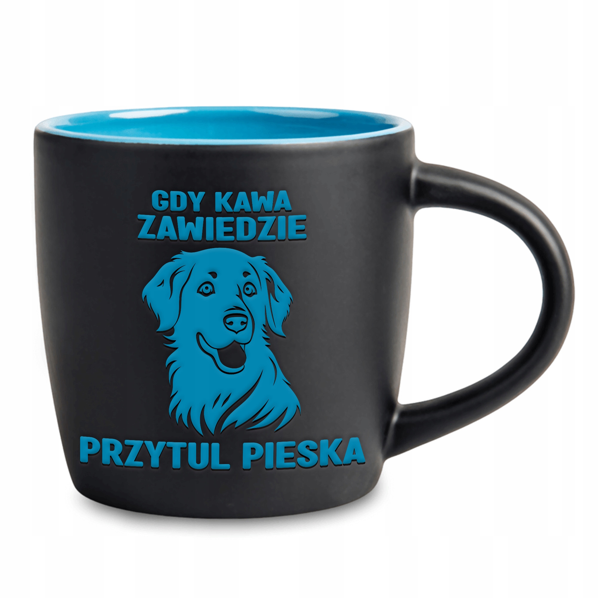 Hrnček Grawer Modrý Mat Keď Káva Zlyhá Objímka Pre Psíka