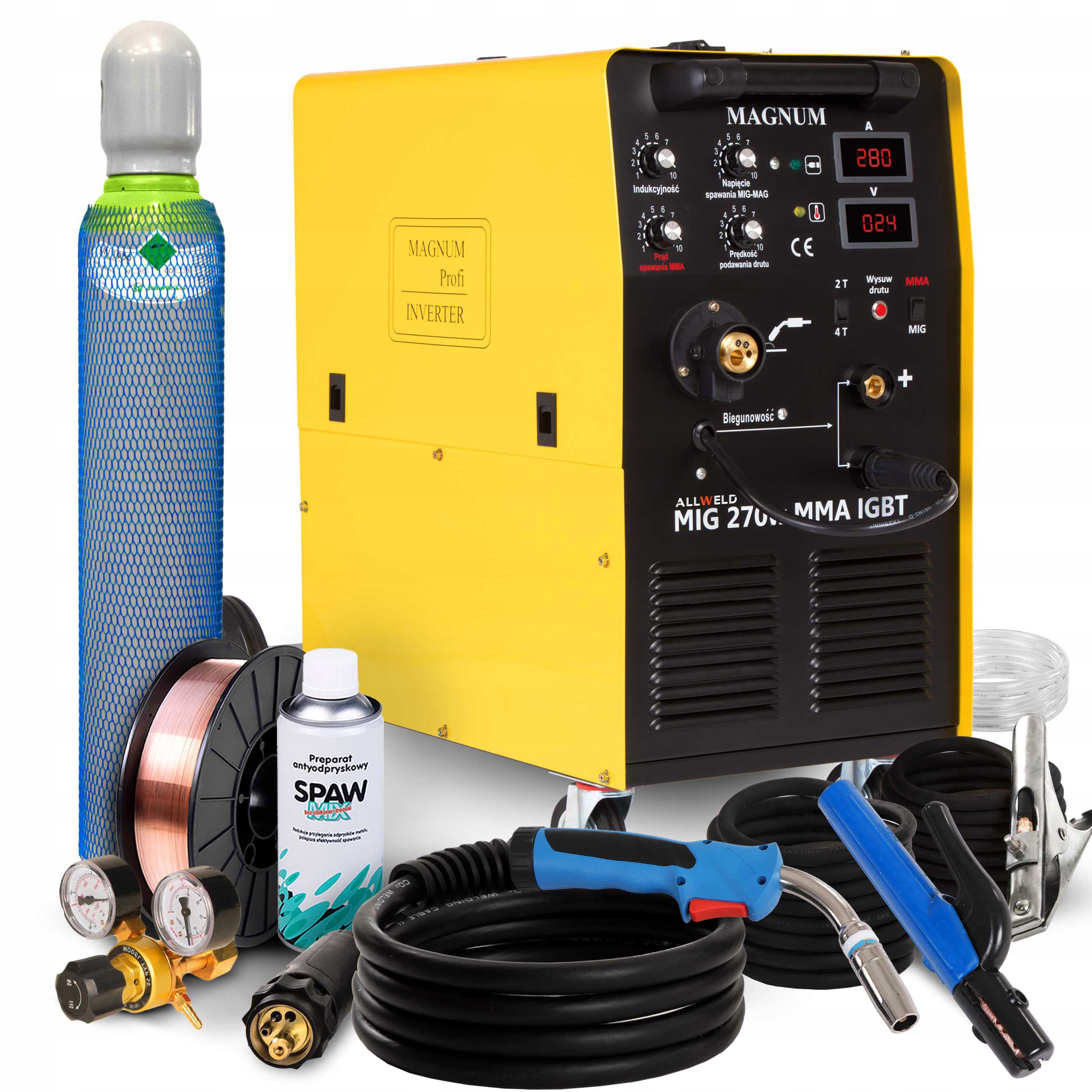 Invertorová Svářečka Magnum Mig 270W Mma Igbt Alu 400V 4X4 Flux 3V1 280A